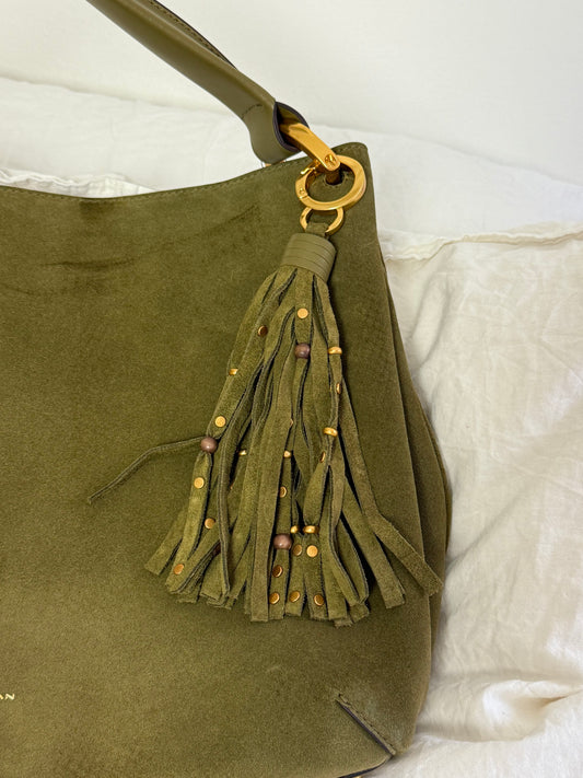 Donna Karan Suede Khaki Shoulder Bag