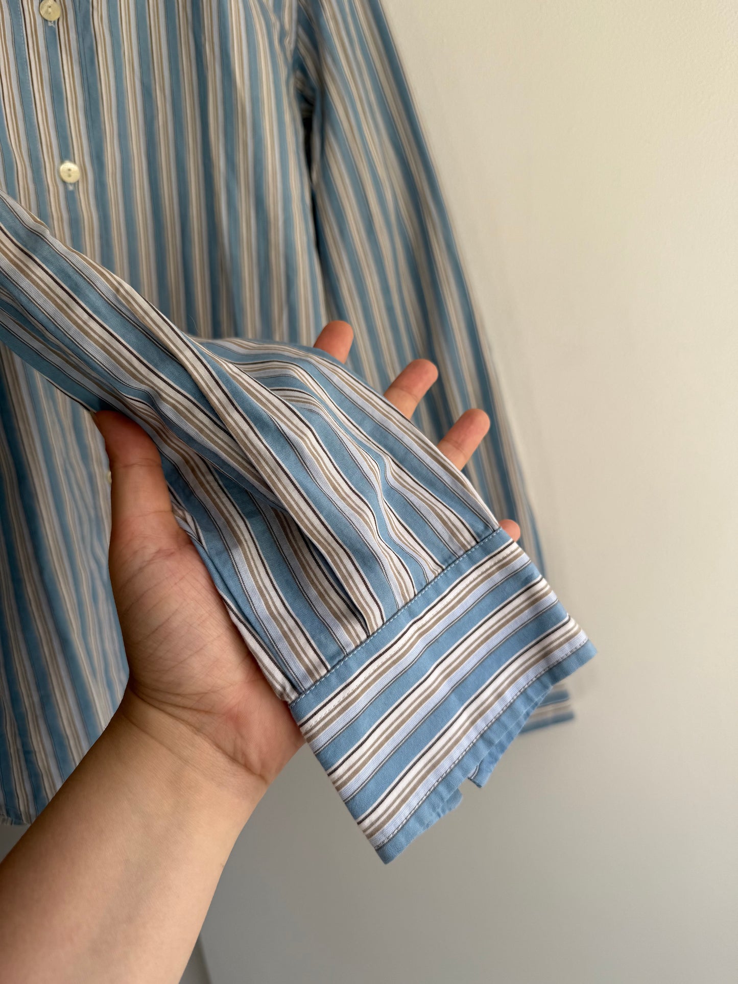 Vintage Dolce & Gabbana Blue Striped Button Up Shirt