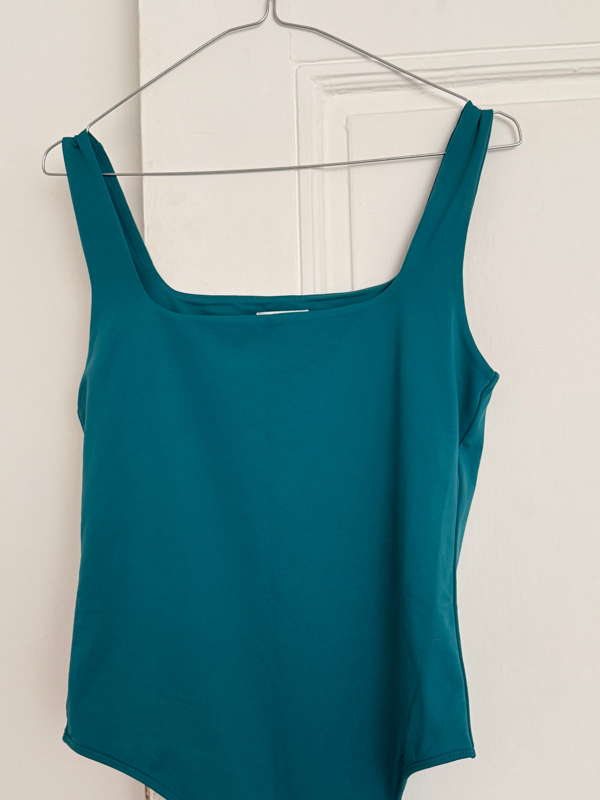 Aritzia Contour Turquoise Square Neck Bodysuit