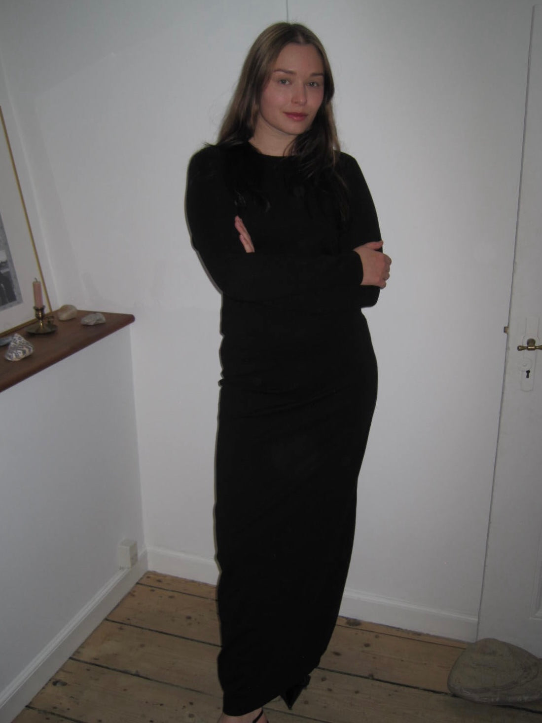 Elaine Hersby Low Cut Back Maxi Dress