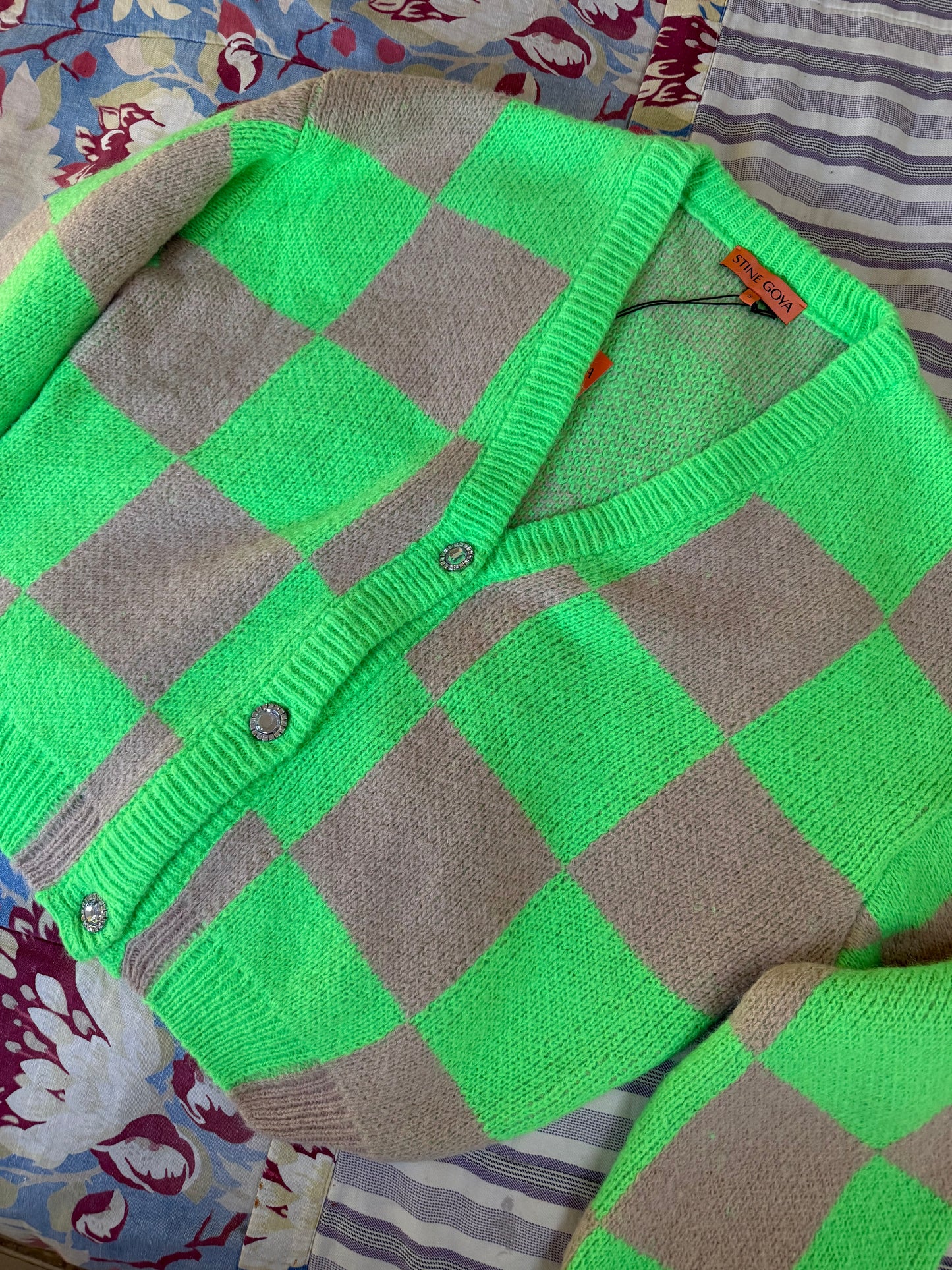 Stine Goya Checkered Cardigan