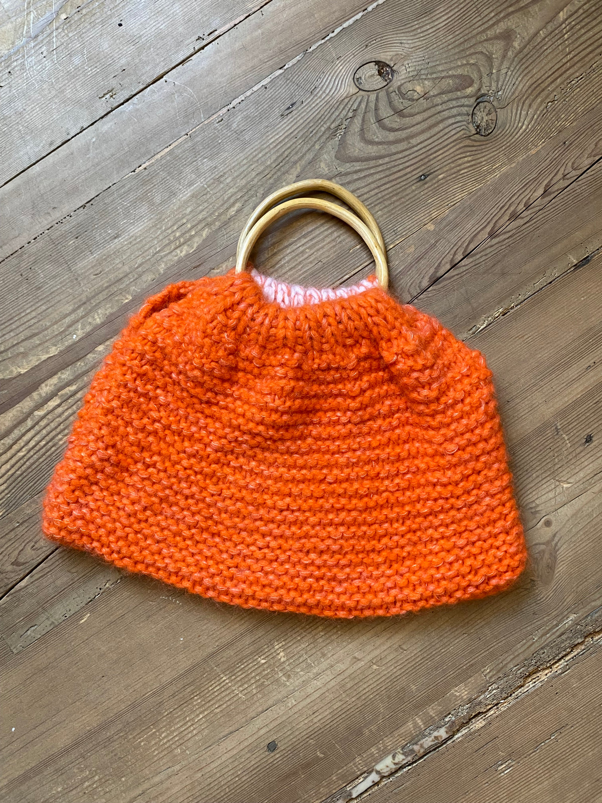 Vintage Orange Knitted Handbag