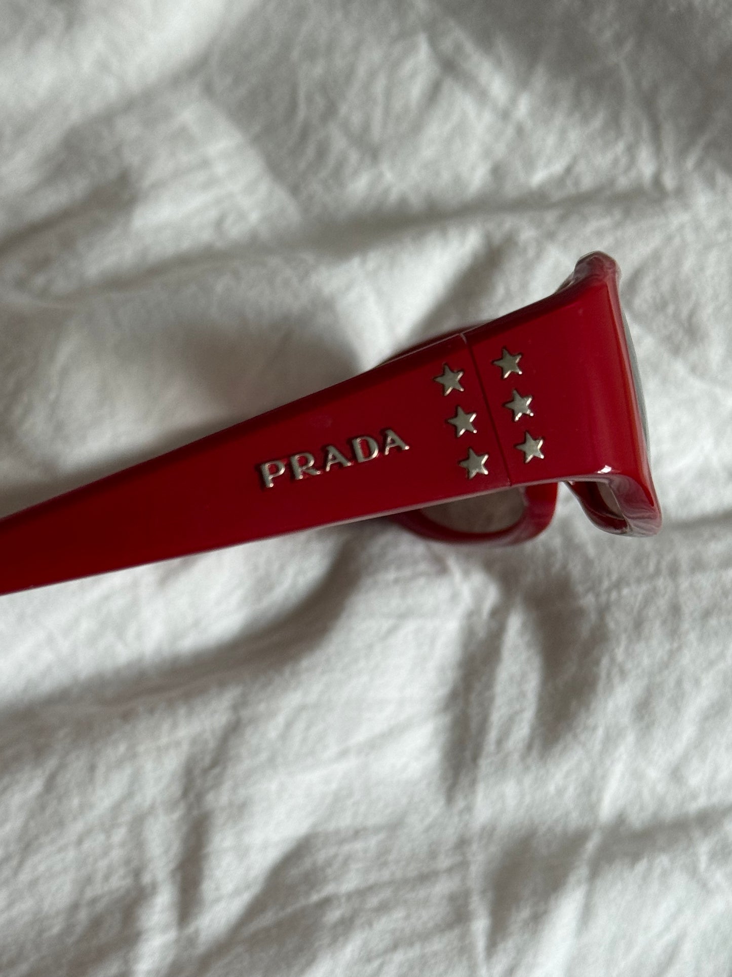 Vintage Rare Red Prada Sunglasses with Stars