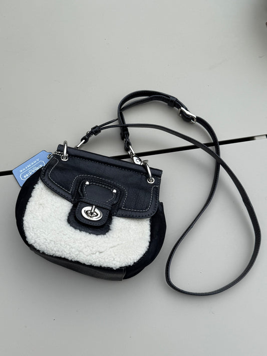 Coach Shearling & Leather Crossbody Bag