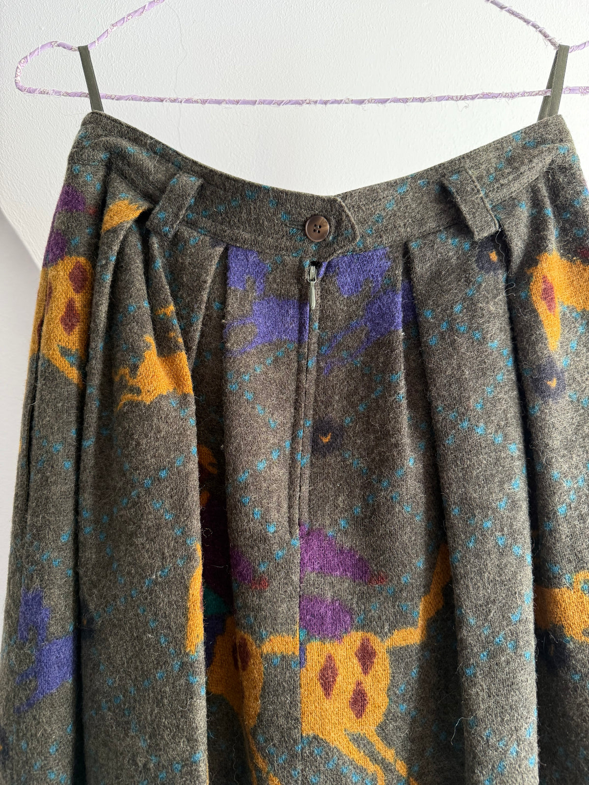 Vintage Rare Mondi Equestrian Wool Midi Skirt