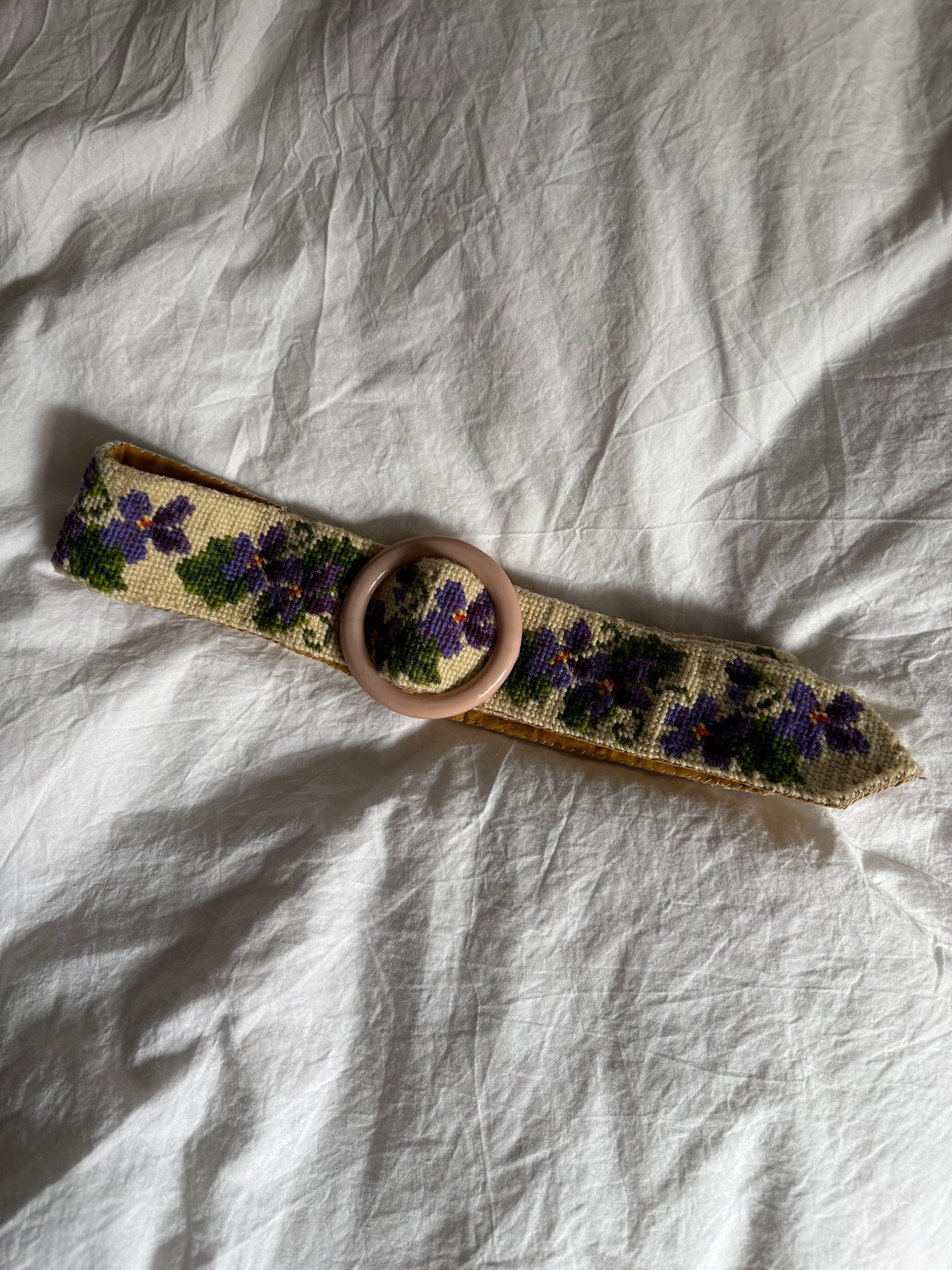Vintage Belt with Flower Print