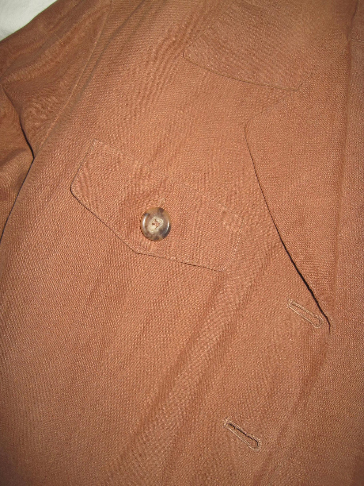 Vintage Ralph Lauren Cinnamon Silk and Linen Blazer and Wide Leg Trousers Set