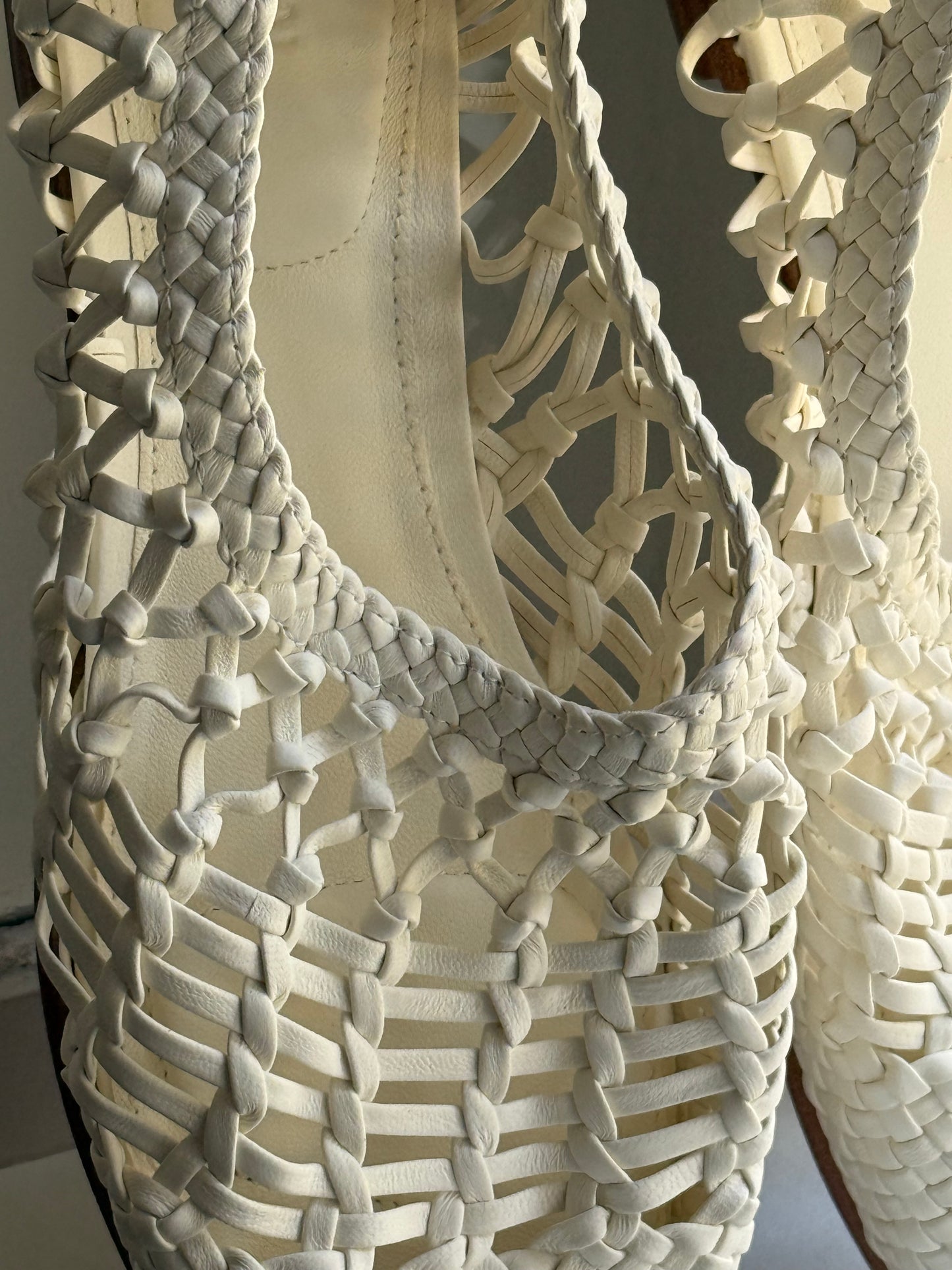 SIMKHAI White Woven Leather Ballet Flats