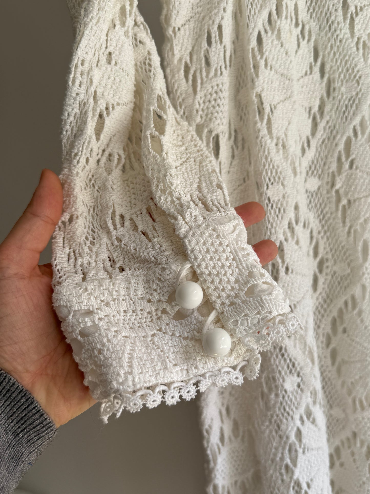 Vintage Crochet Dress with Boat Neckline