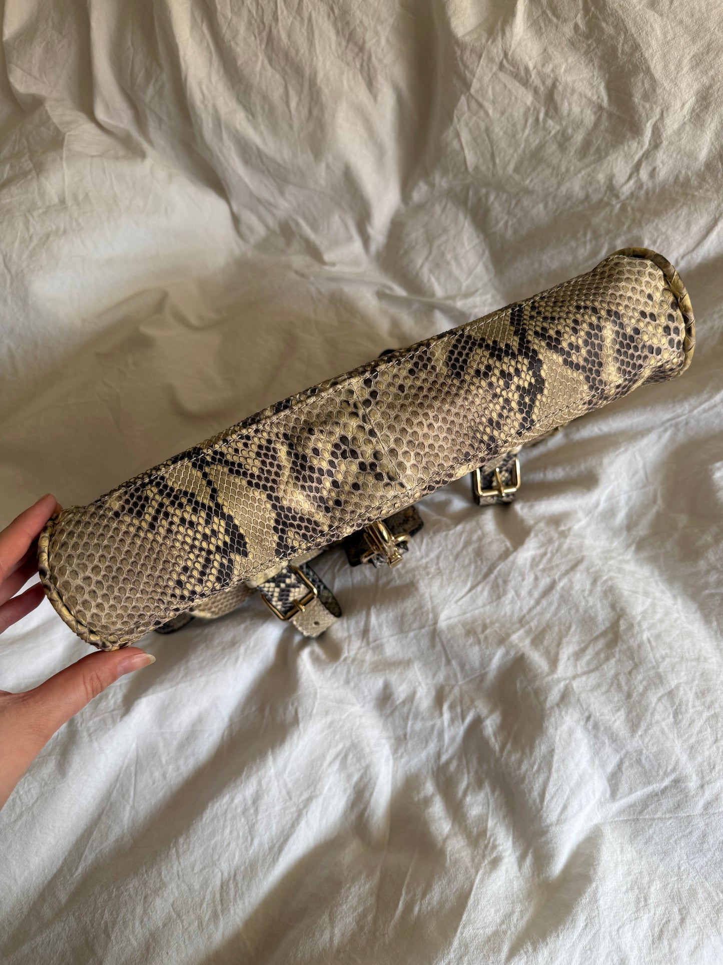 Vintage 00s Alessandro Dell’Acqua Python Leather Handbag