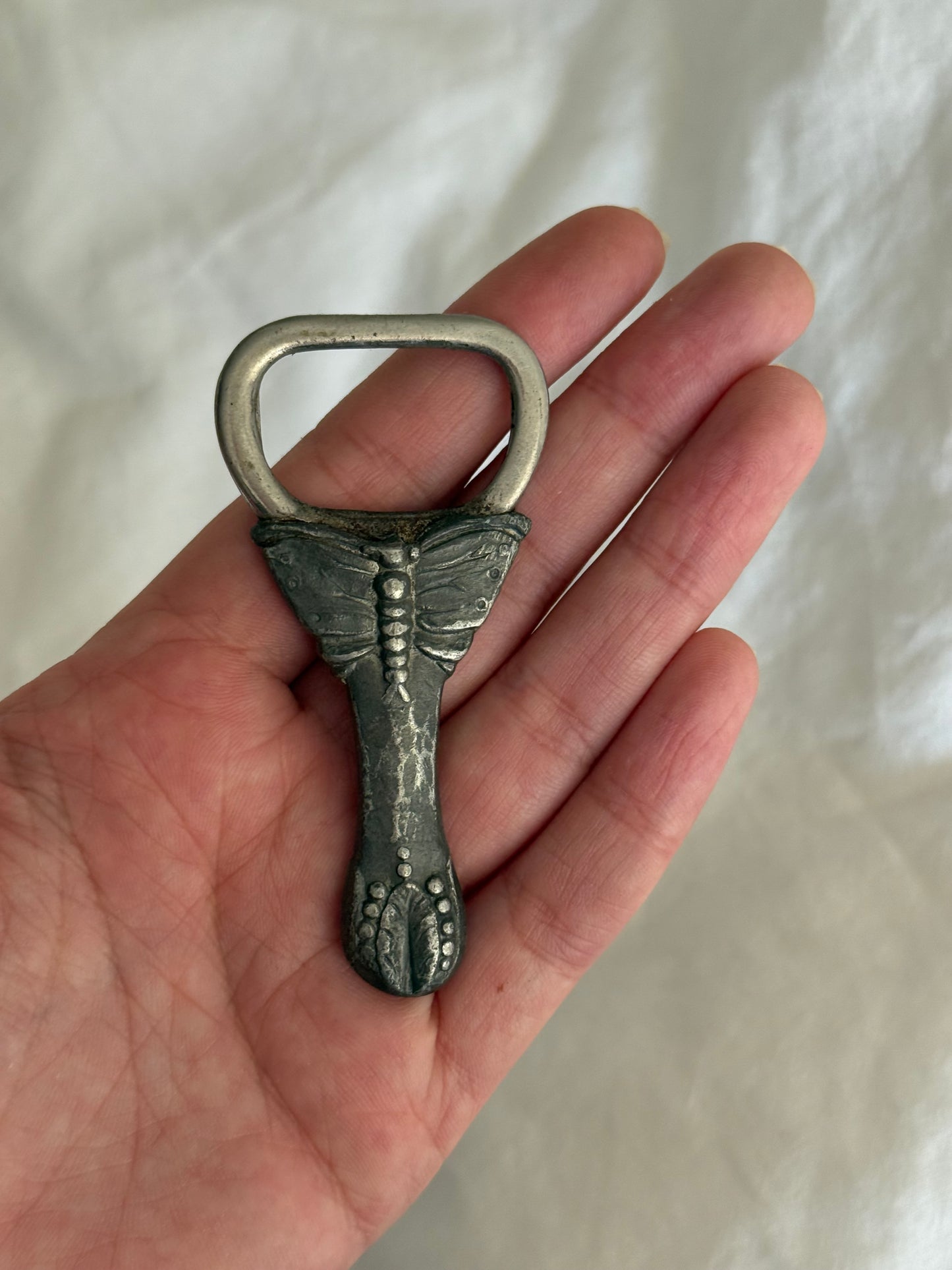 Vintage Silver Tone Butterfly Bottle Opener