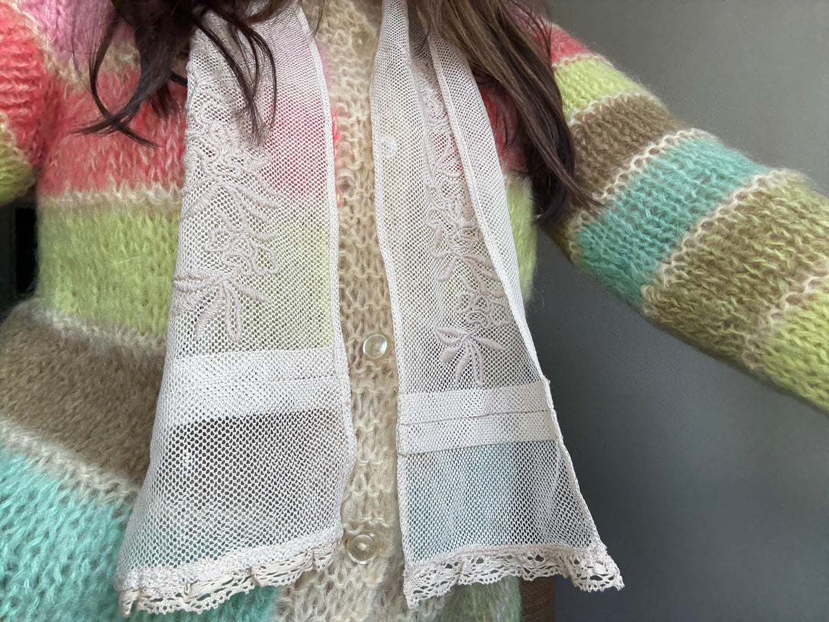 St. Roche Lace Scarf with Flowers