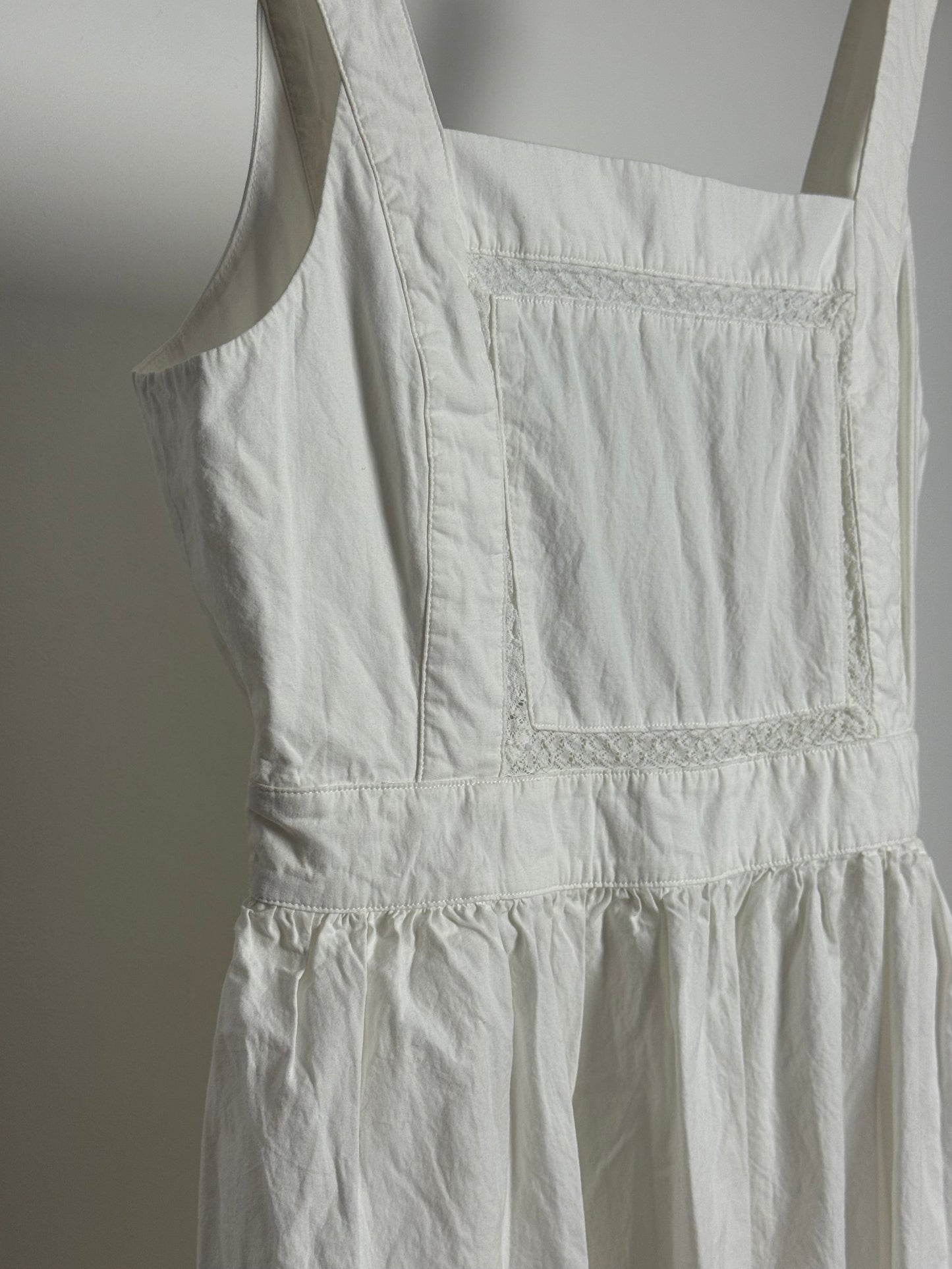 Ciao Lucia White Open Back Cotton Midi Dress with Bow Detail