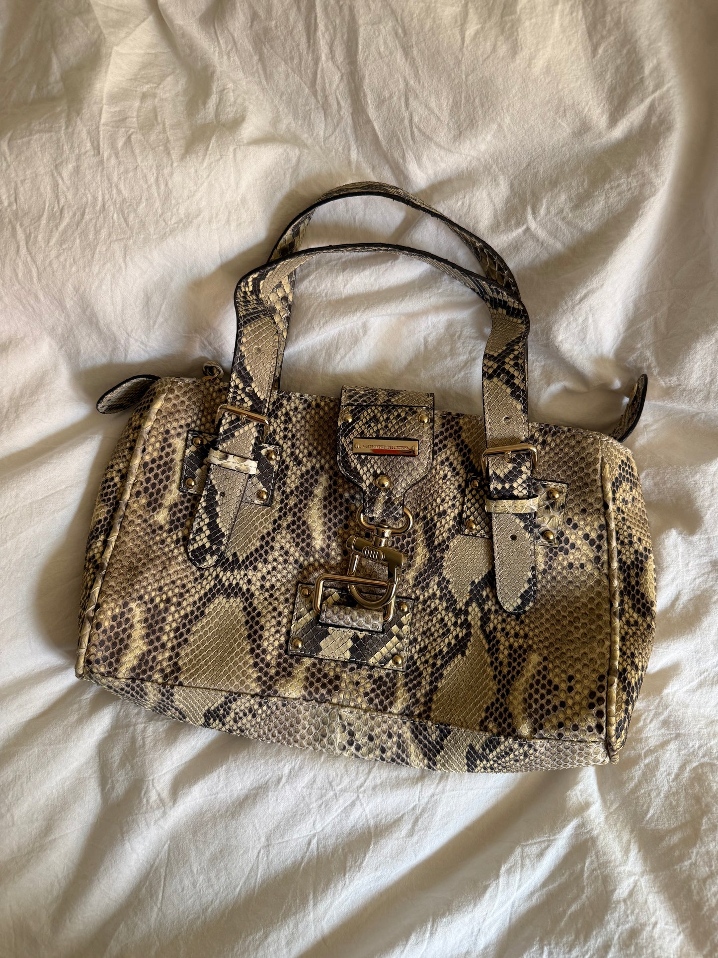 Vintage 00s Alessandro Dell’Acqua Python Leather Handbag