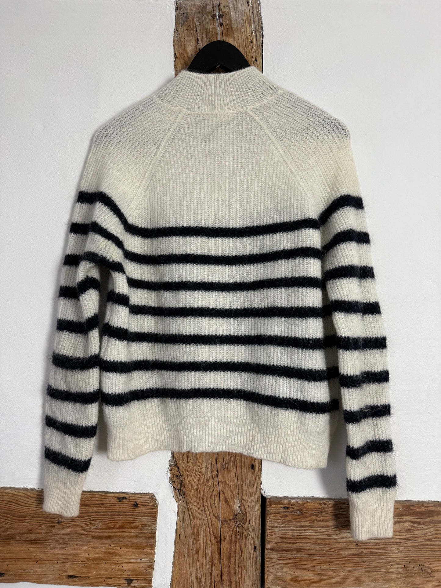 Sézane Sweater with Stripes and Gold Buttoms