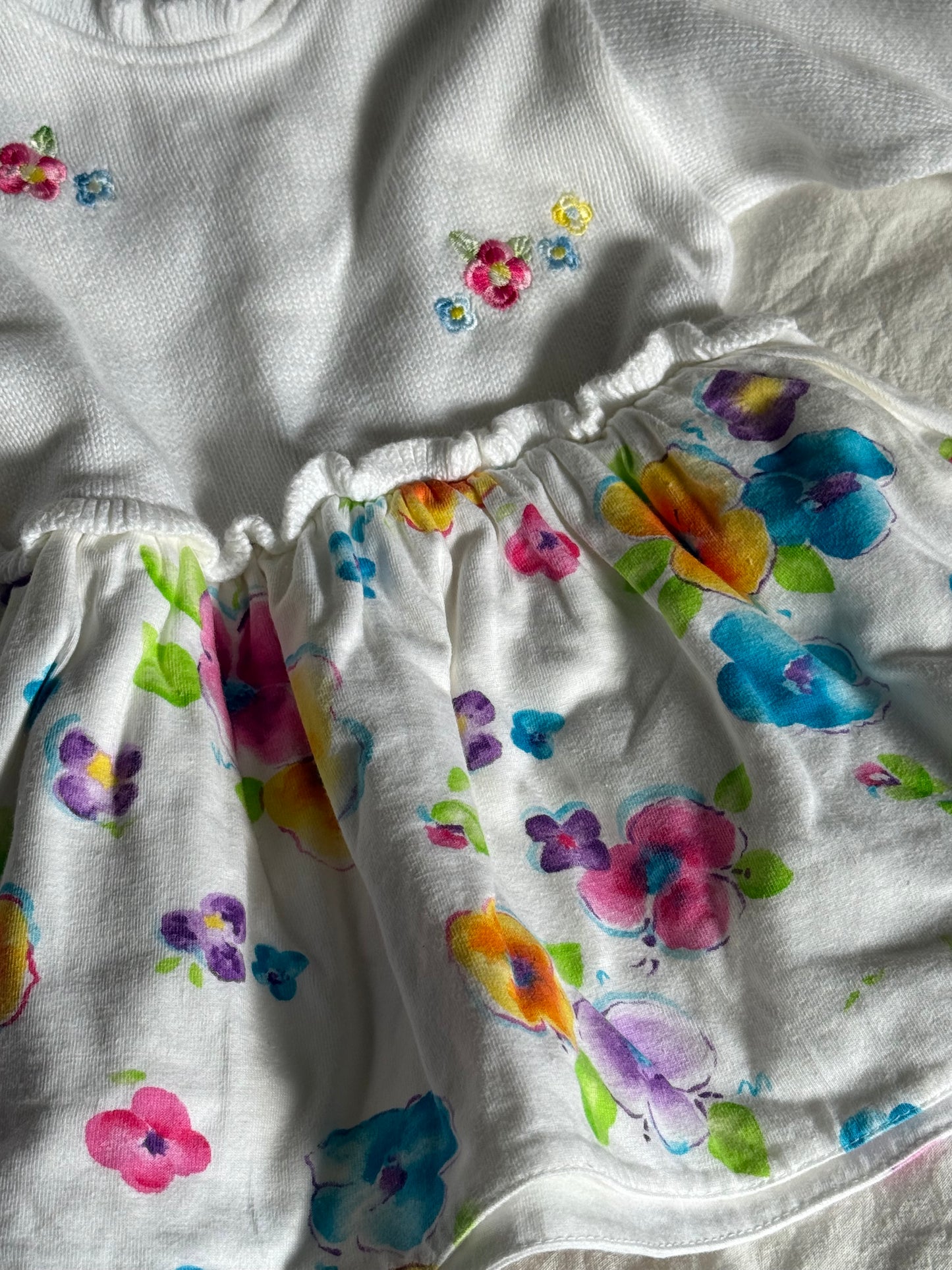 Vintage Baby Flower and Knit Dress