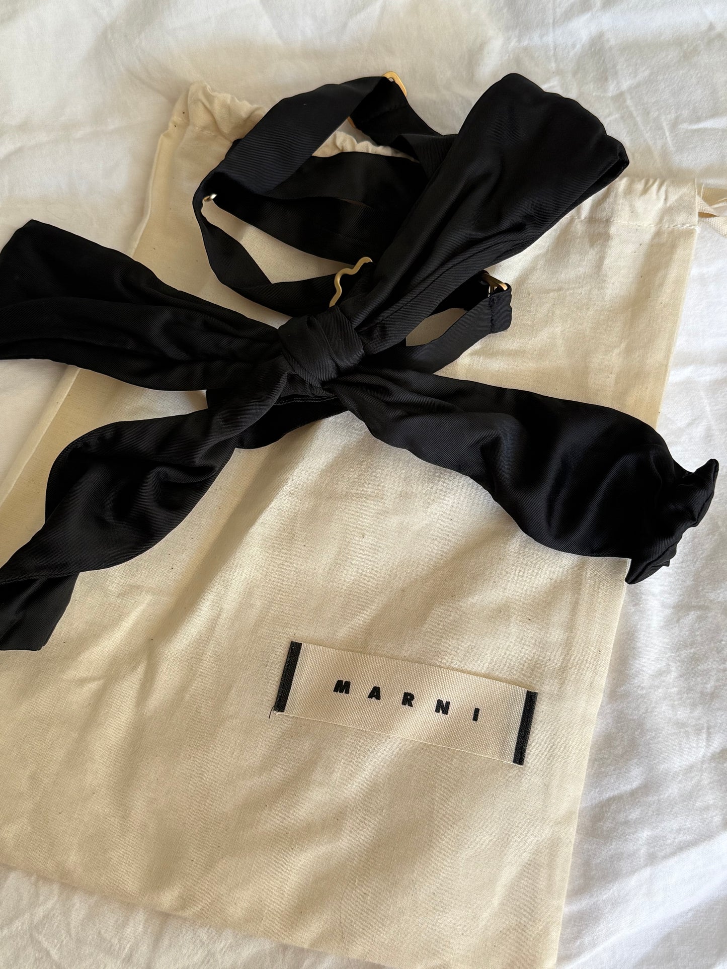 Marni Black Oversize Statement Bow Belt