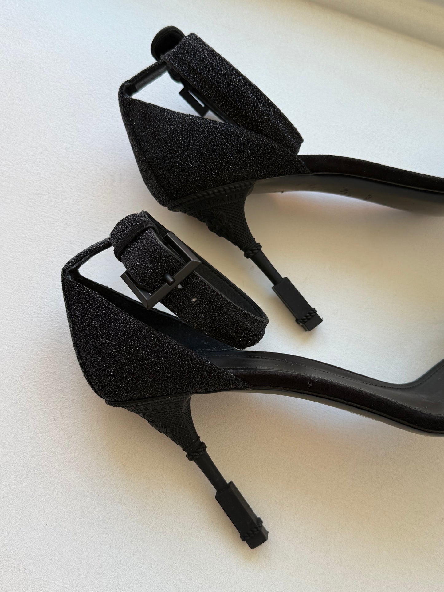 Balmain Open Toe Sandals with Glitter Detailing