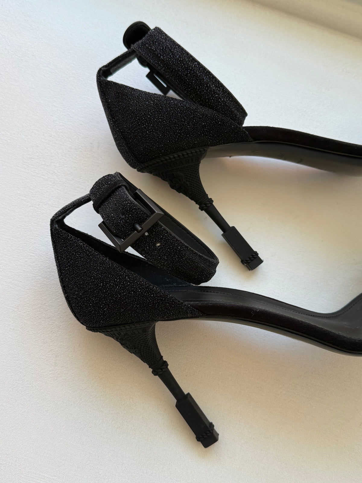 Balmain Open Toe Sandals with Glitter Detailing