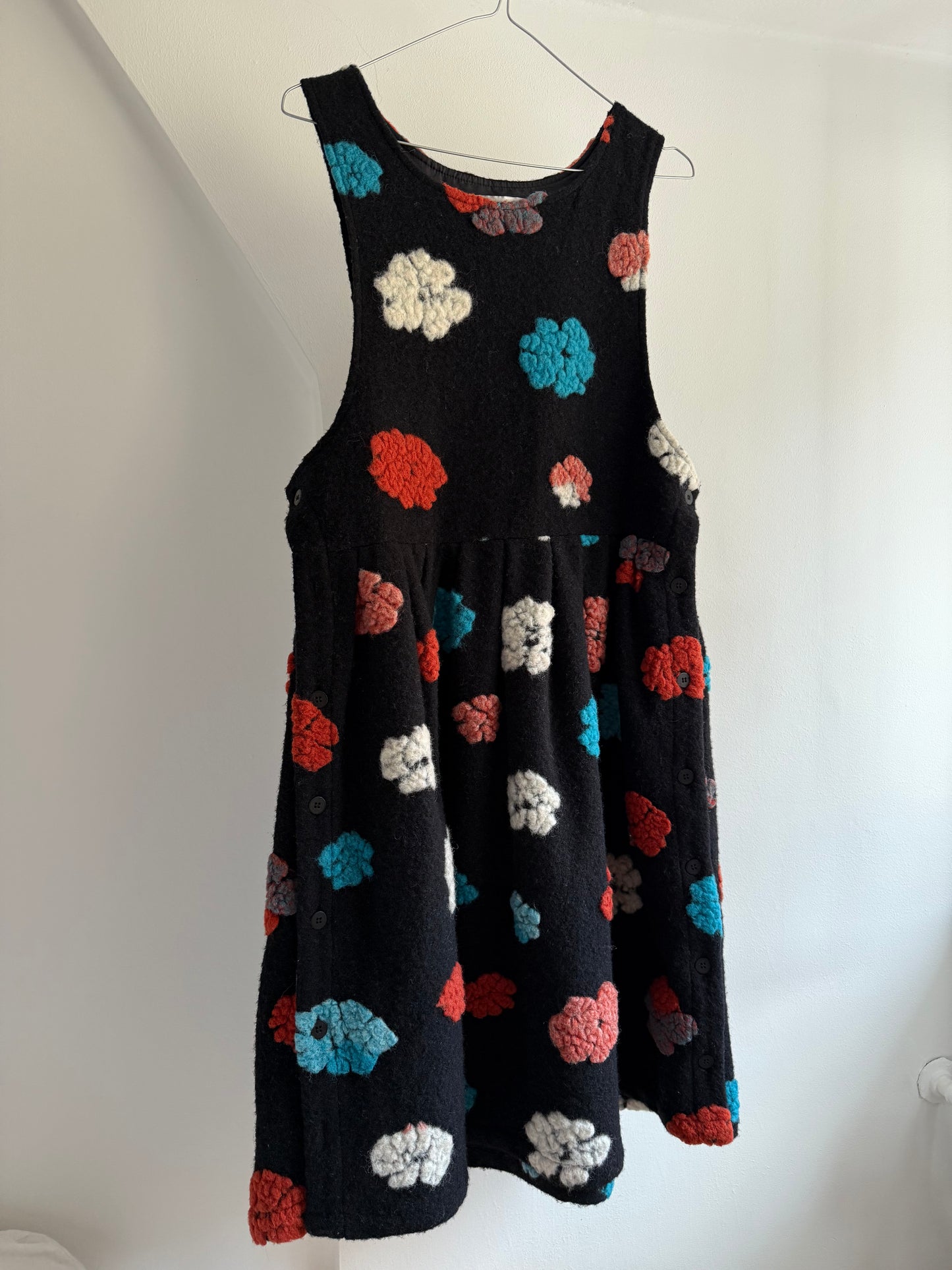 Kurt Lyle Wool A-line Flower Dress