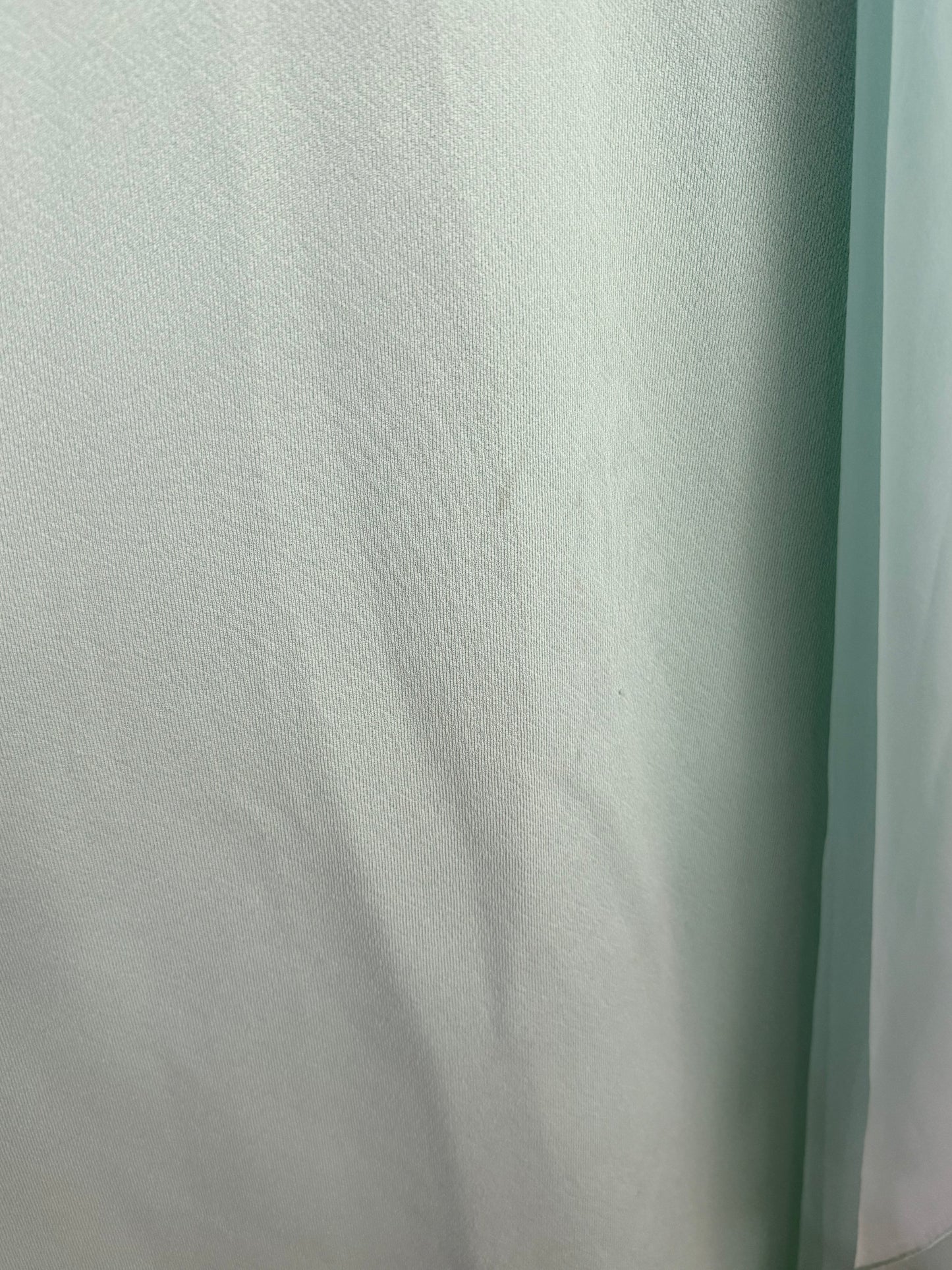 Vintage 60s-70s Mint Green Chiffon Cape Maxi Dress with Rhinestones