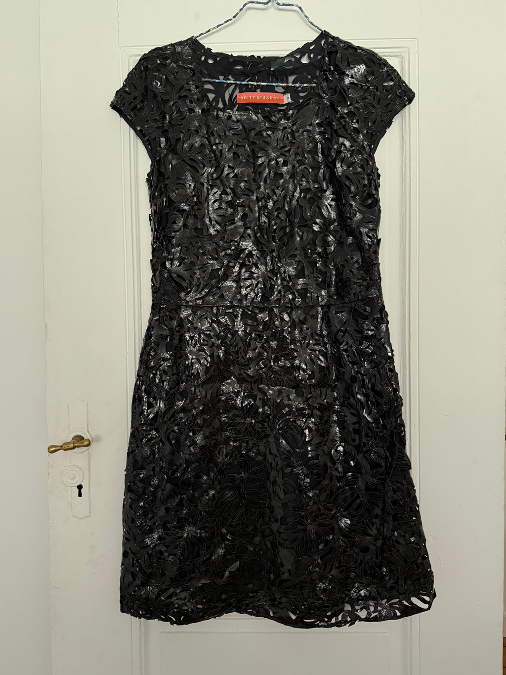 Vintage Britt Sisseck Leather and Silk Dress in Flower Pattern