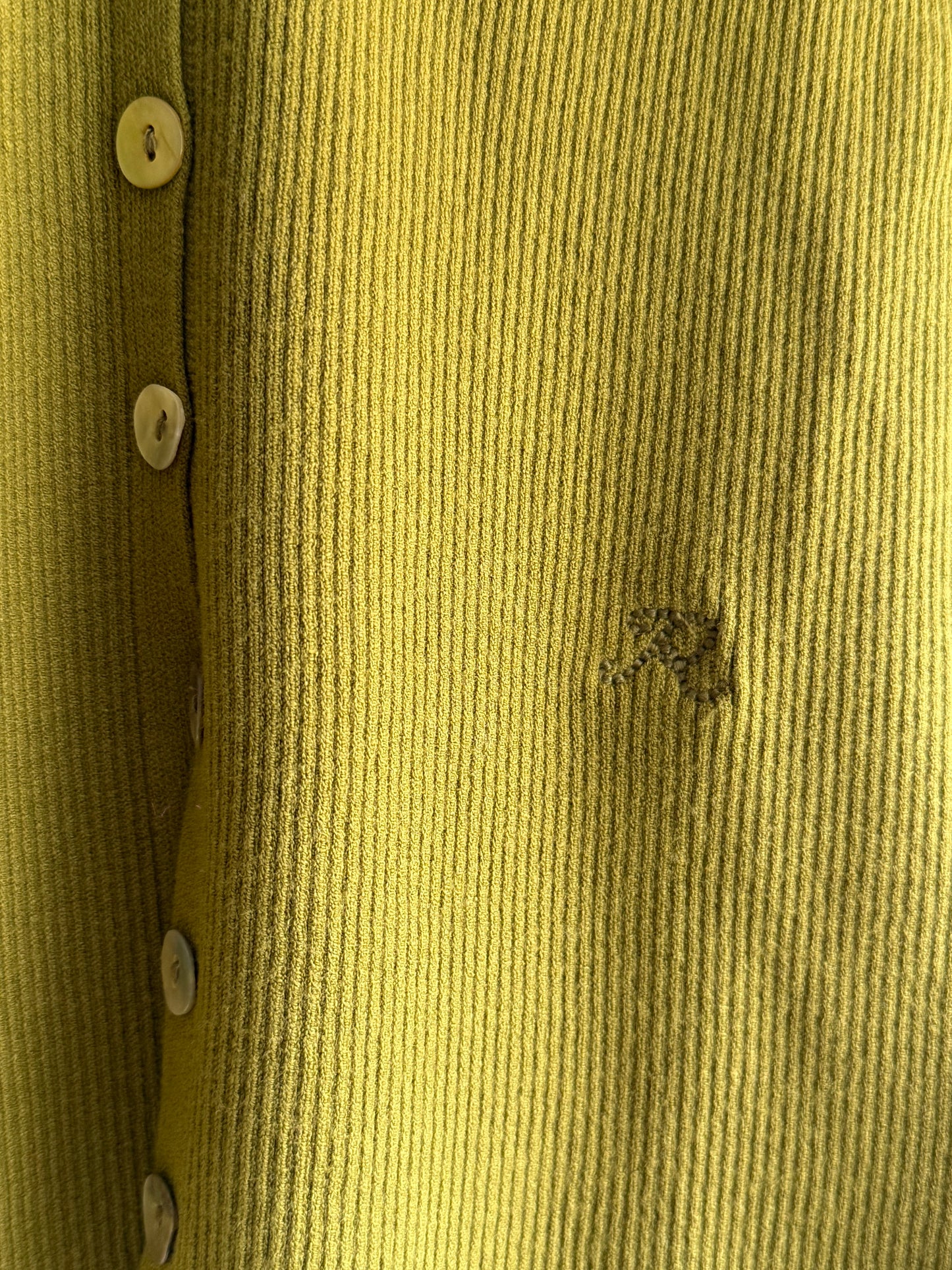 Rouge Olive Cardigan with an Embroidered 'R'