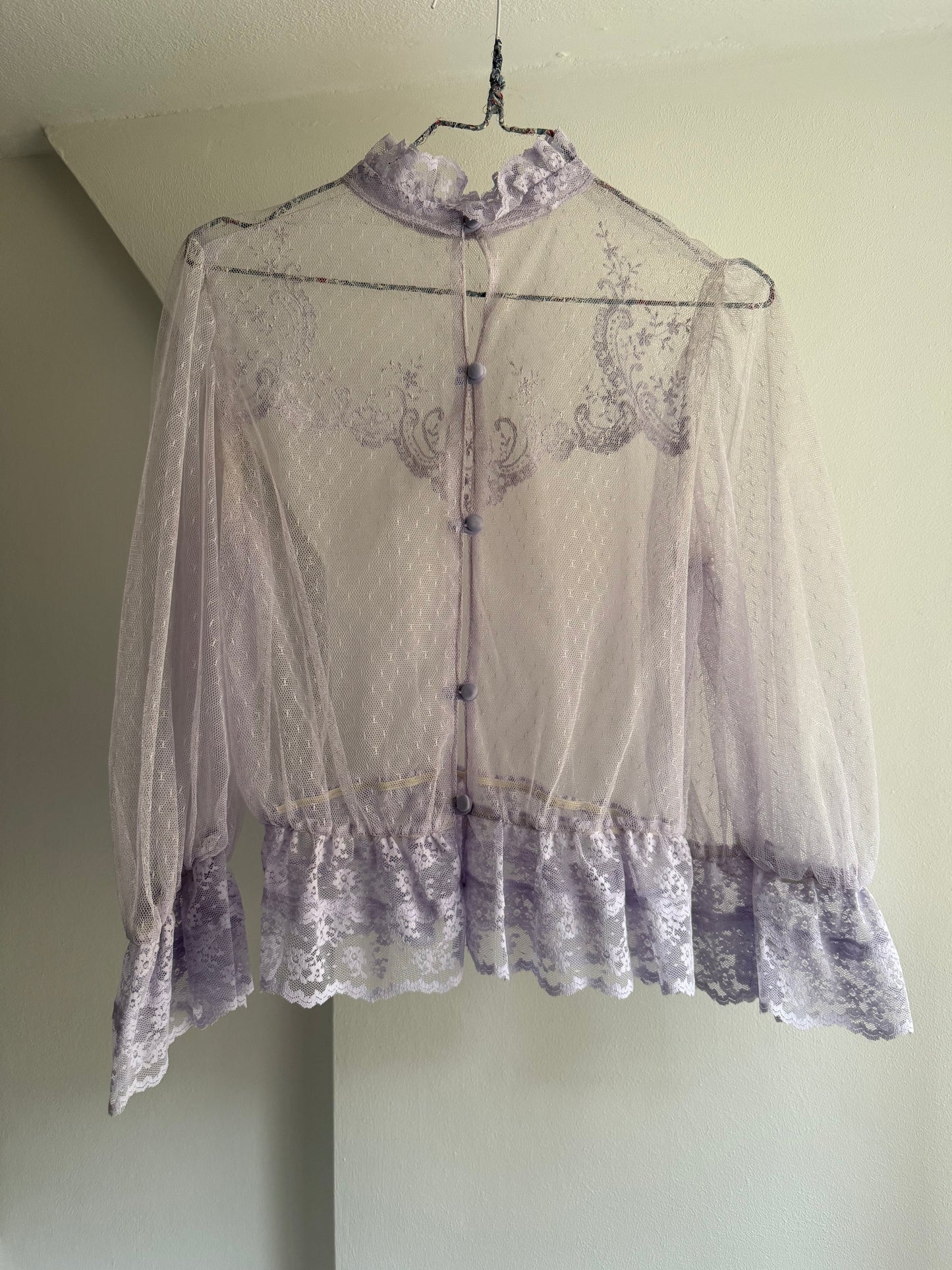Vintage Lavender Lace Blouse