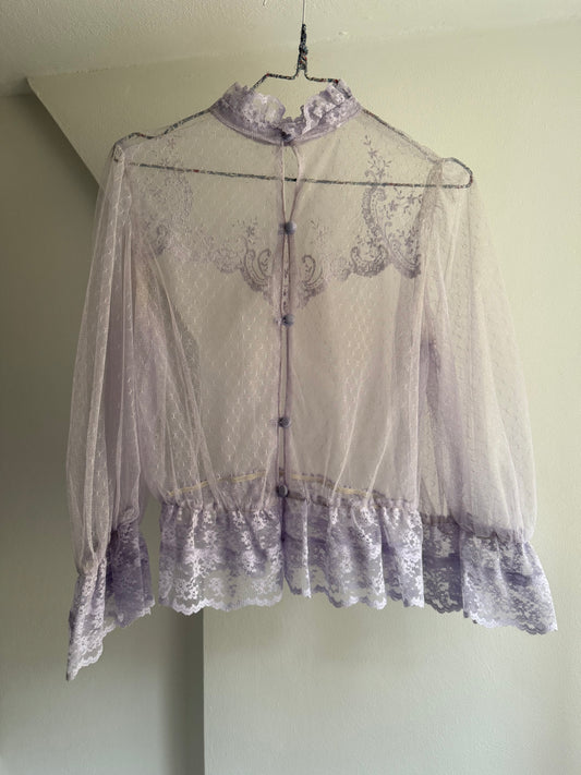 Vintage Lavender Lace Blouse