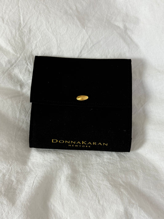 Donna Karan 14k Plated Worn Gold Hoop Earrings