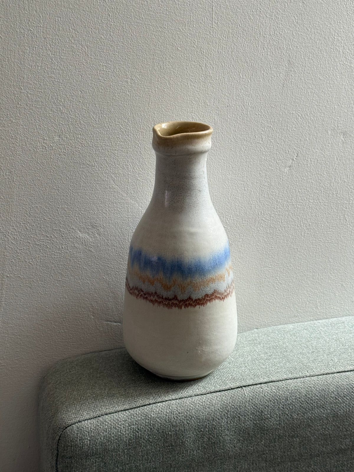 Vintage 1970s Kamini Pottery Carafe Set - 7 Pieces