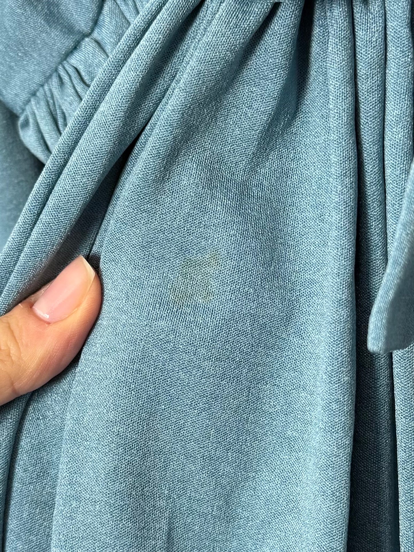 Vintage Rare Jean Varon Sky Blue Maxi Dress with Appliqué Details