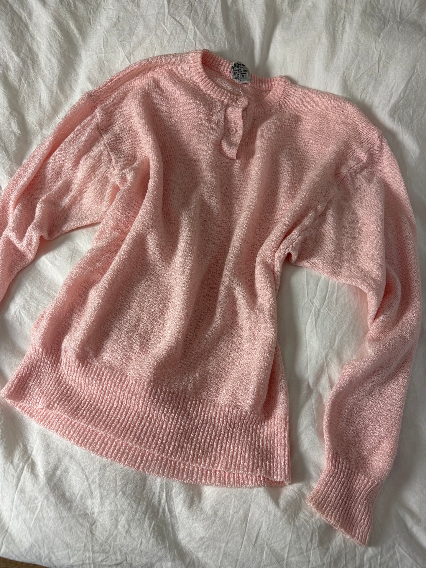 Vintage Pink Henley Knit