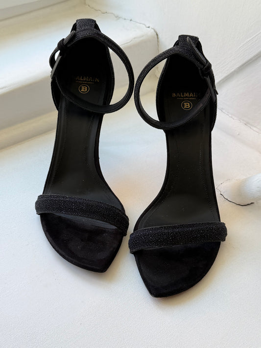 Balmain Open Toe Sandals with Glitter Detailing