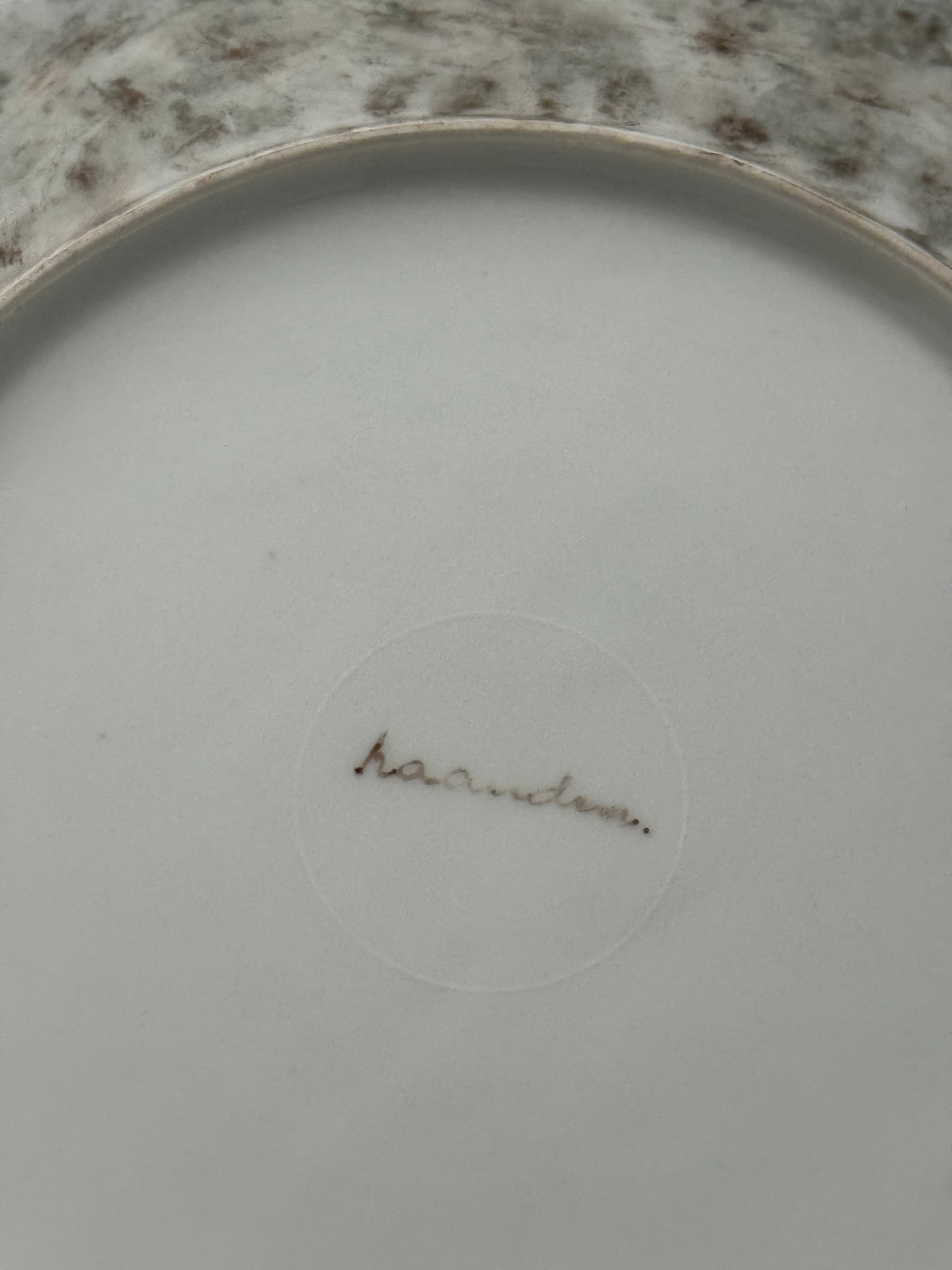 Vintage Hand Painted Pansy & Butterfly Ceramic Platter