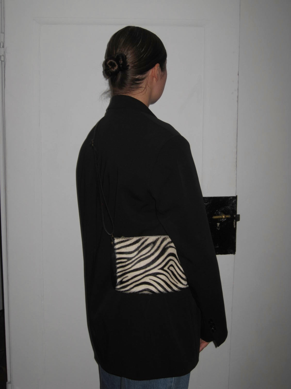 Vintage Rare Zebra Print Calf Hair Crossbody Bag