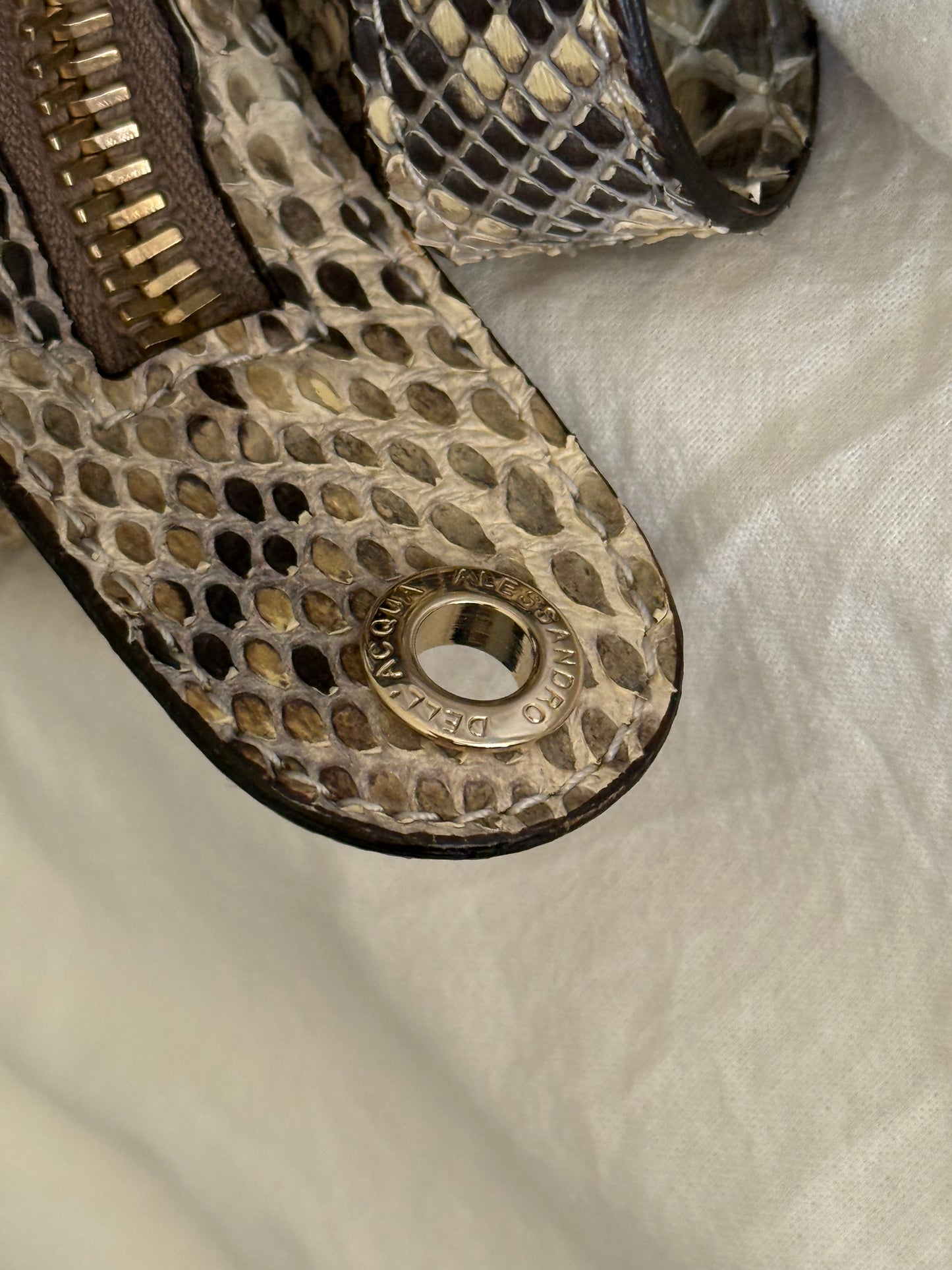 Vintage 00s Alessandro Dell’Acqua Python Leather Handbag