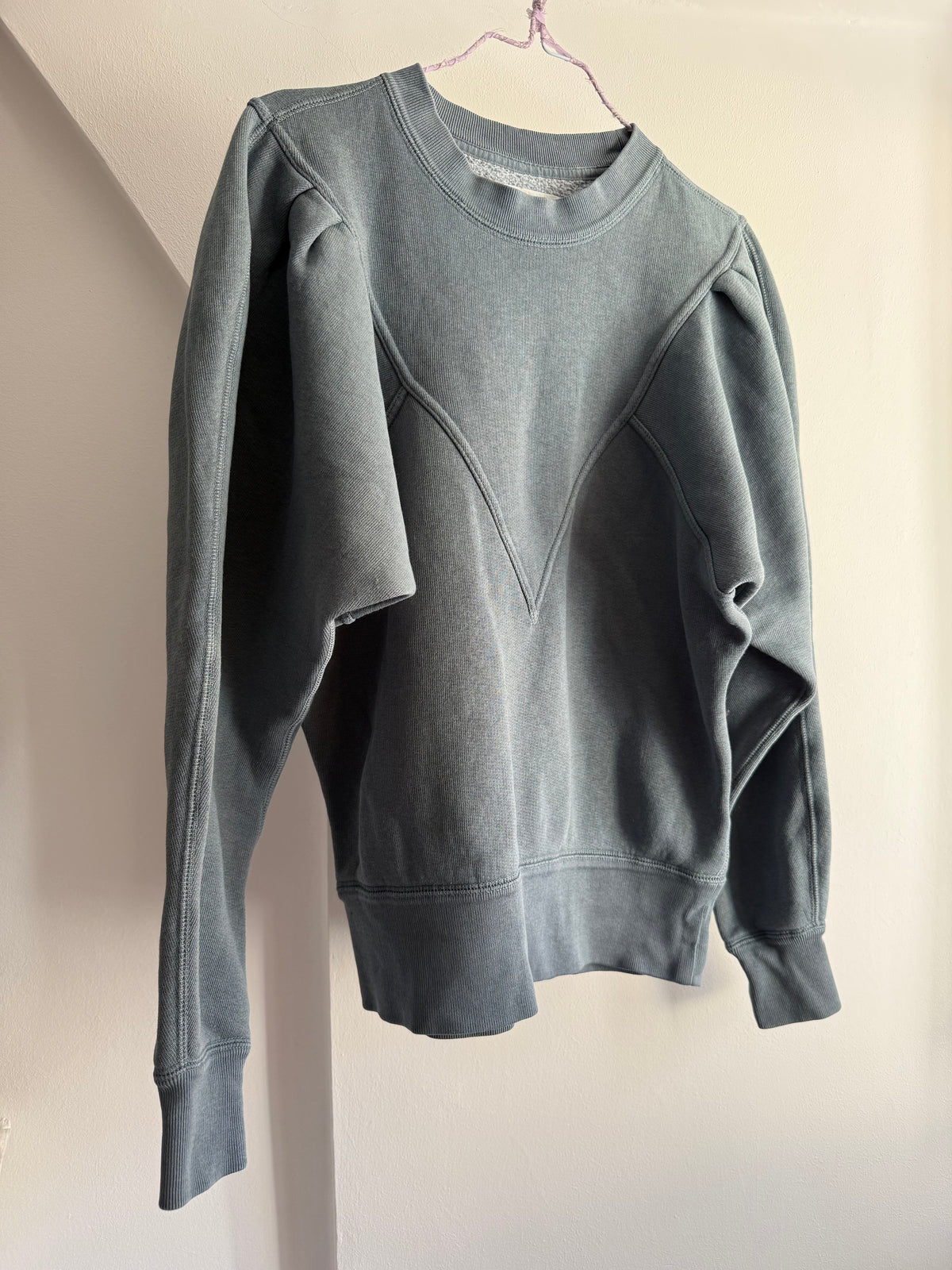Isabel Marant Étoile Washed Grey-Blue Panel Sweatshirt