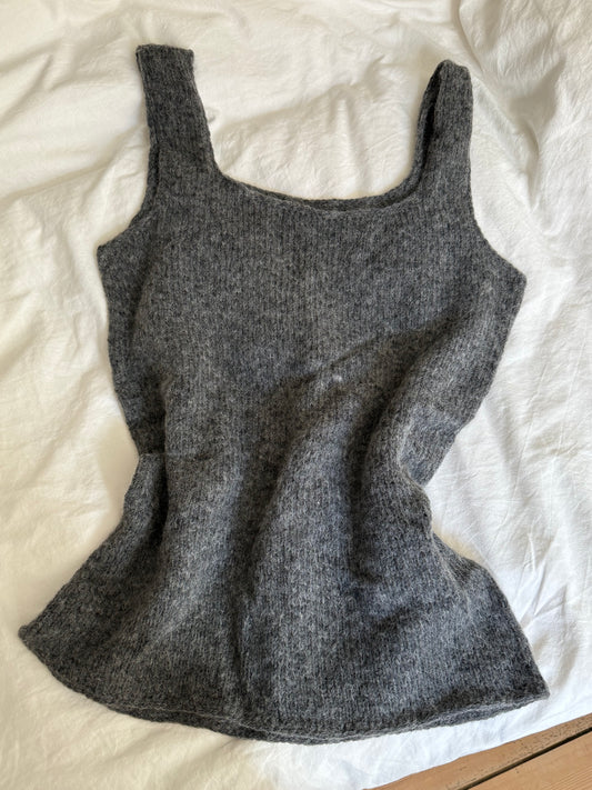 Vintage Grey Knit Tank Top