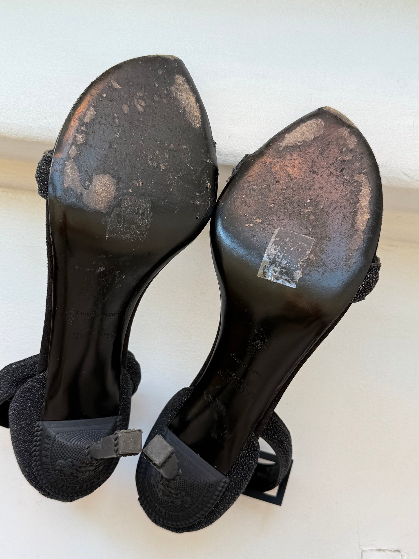 Balmain Open Toe Sandals with Glitter Detailing