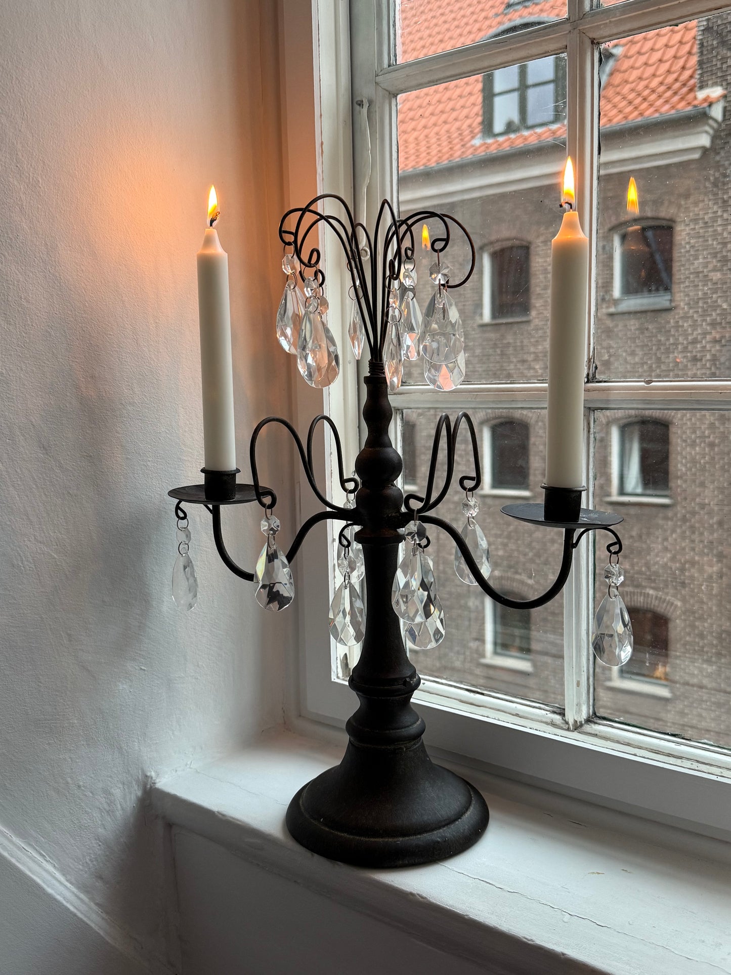 Vintage Candelabra with Prism Drop