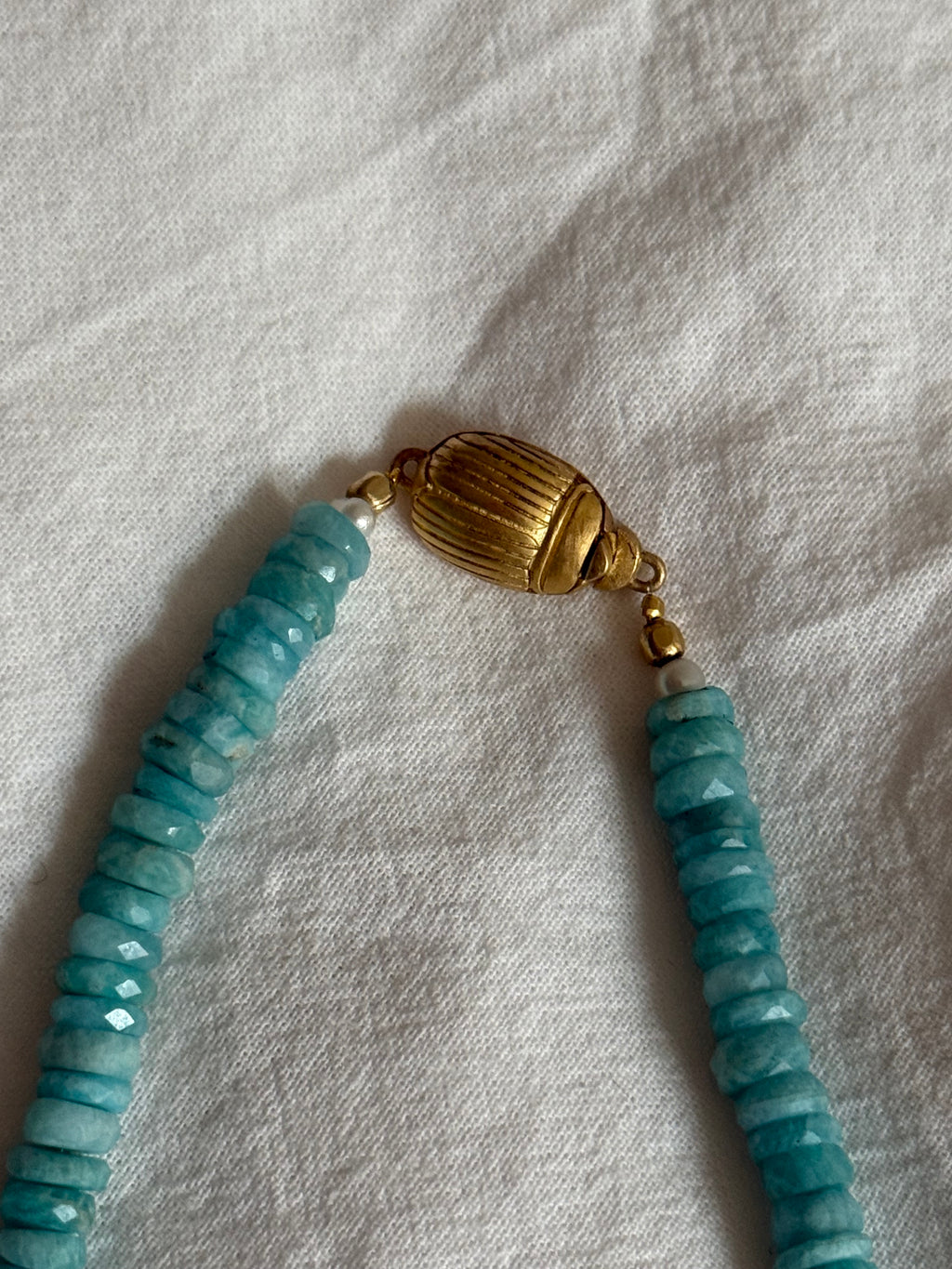 Amanda Marcucci Larimar and Fresh Water Pearls Necklace