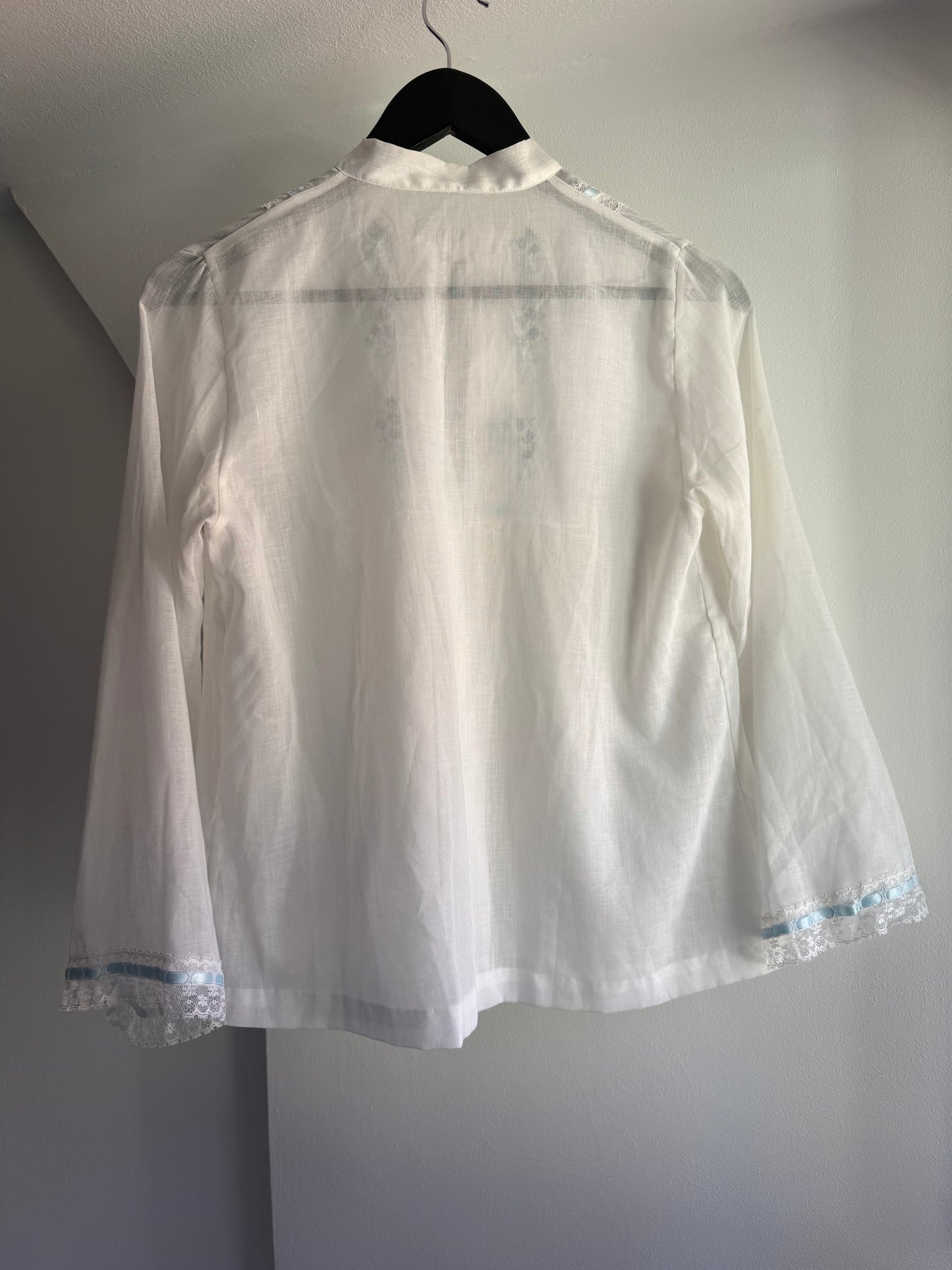 Vintage Shirt with Embroidery and Lace