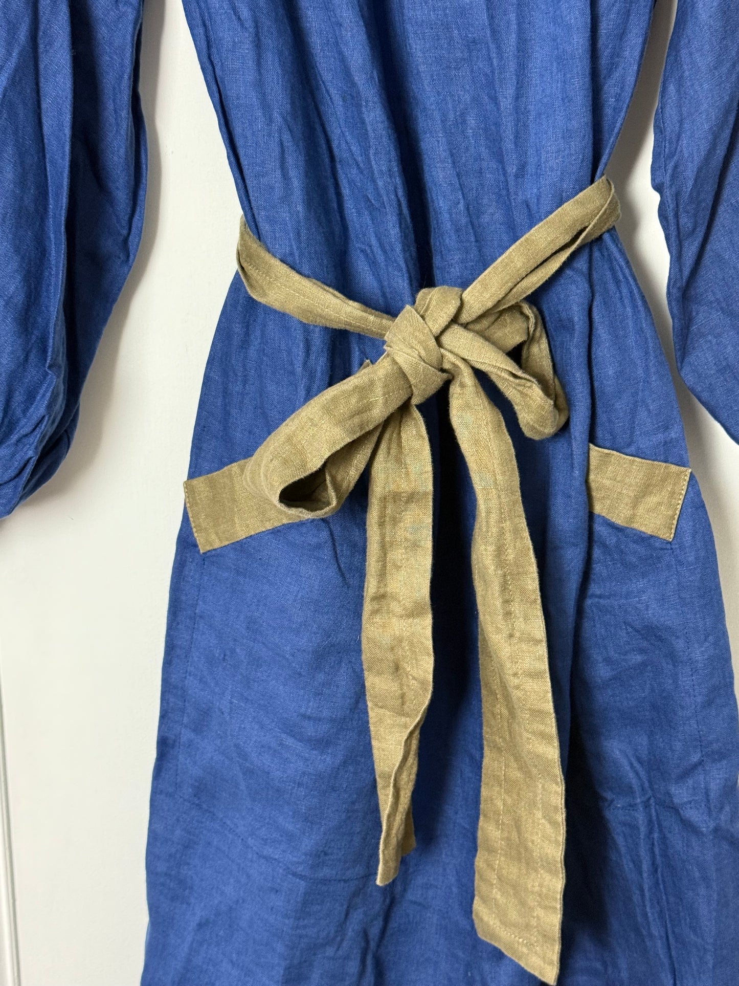 Caro Edition Blue Midi Dress with Belt