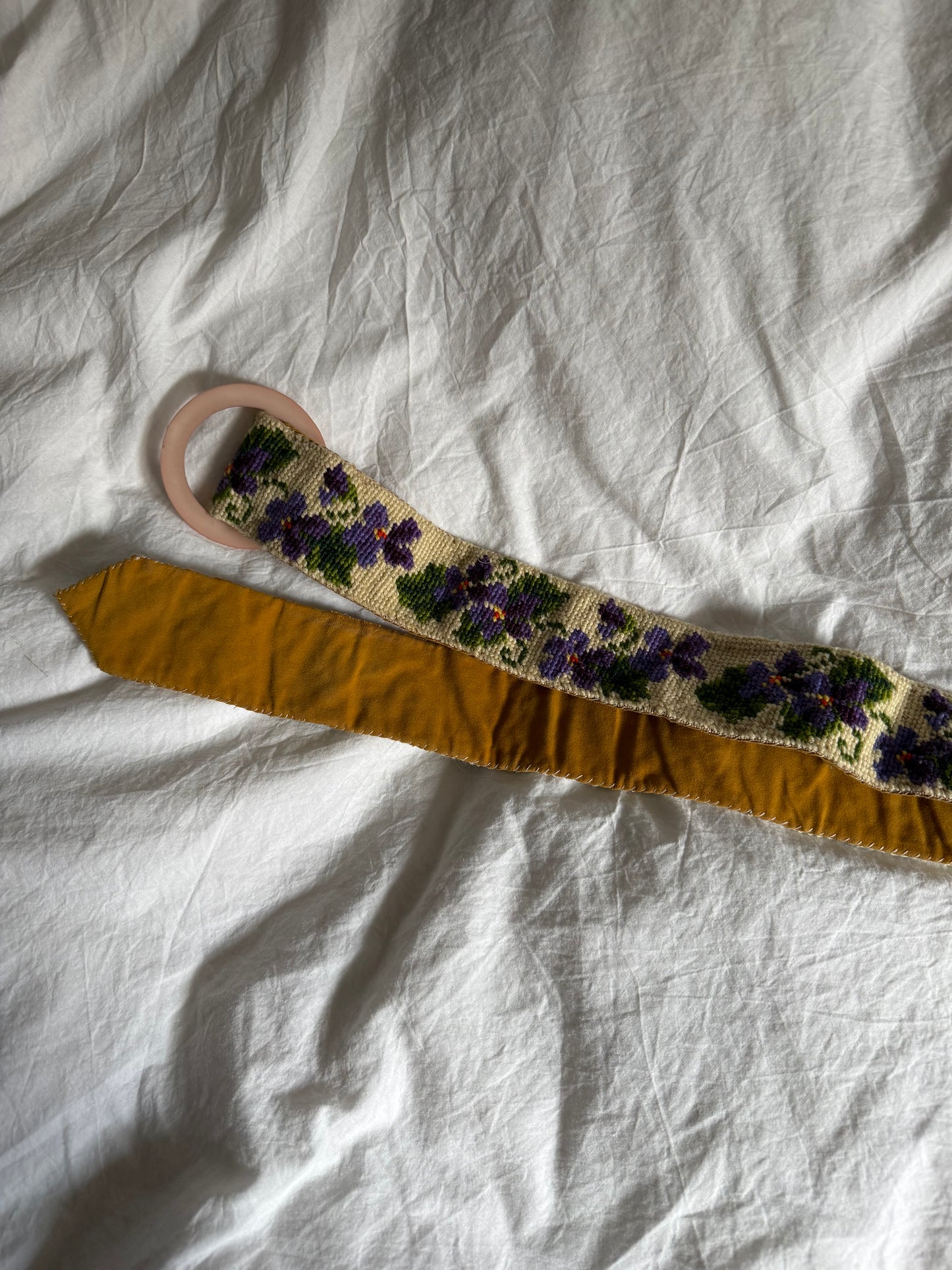Vintage Belt with Flower Print