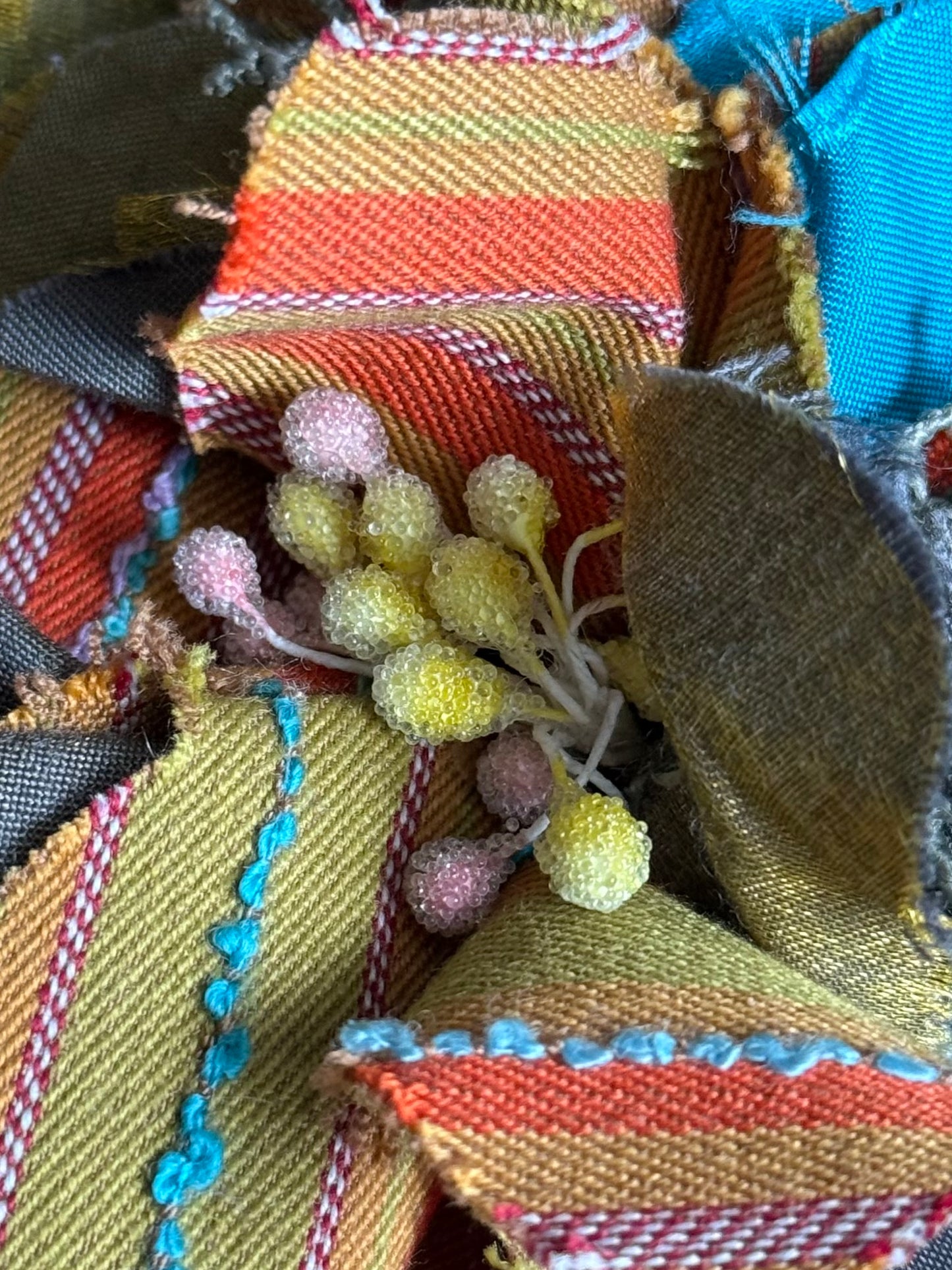 Vintage Bag and Matching Wallet with Flower Attachment
