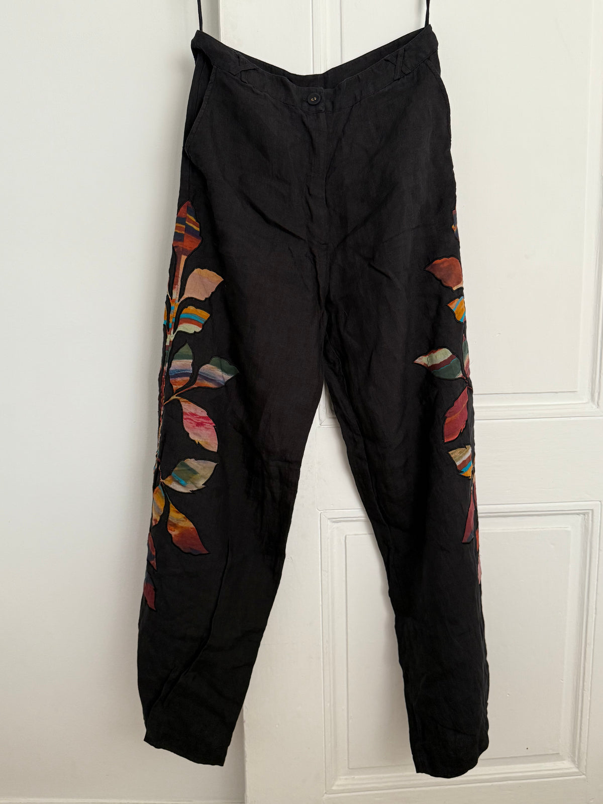 Carolina K x Helena Christensen Appliqué Linen Pants