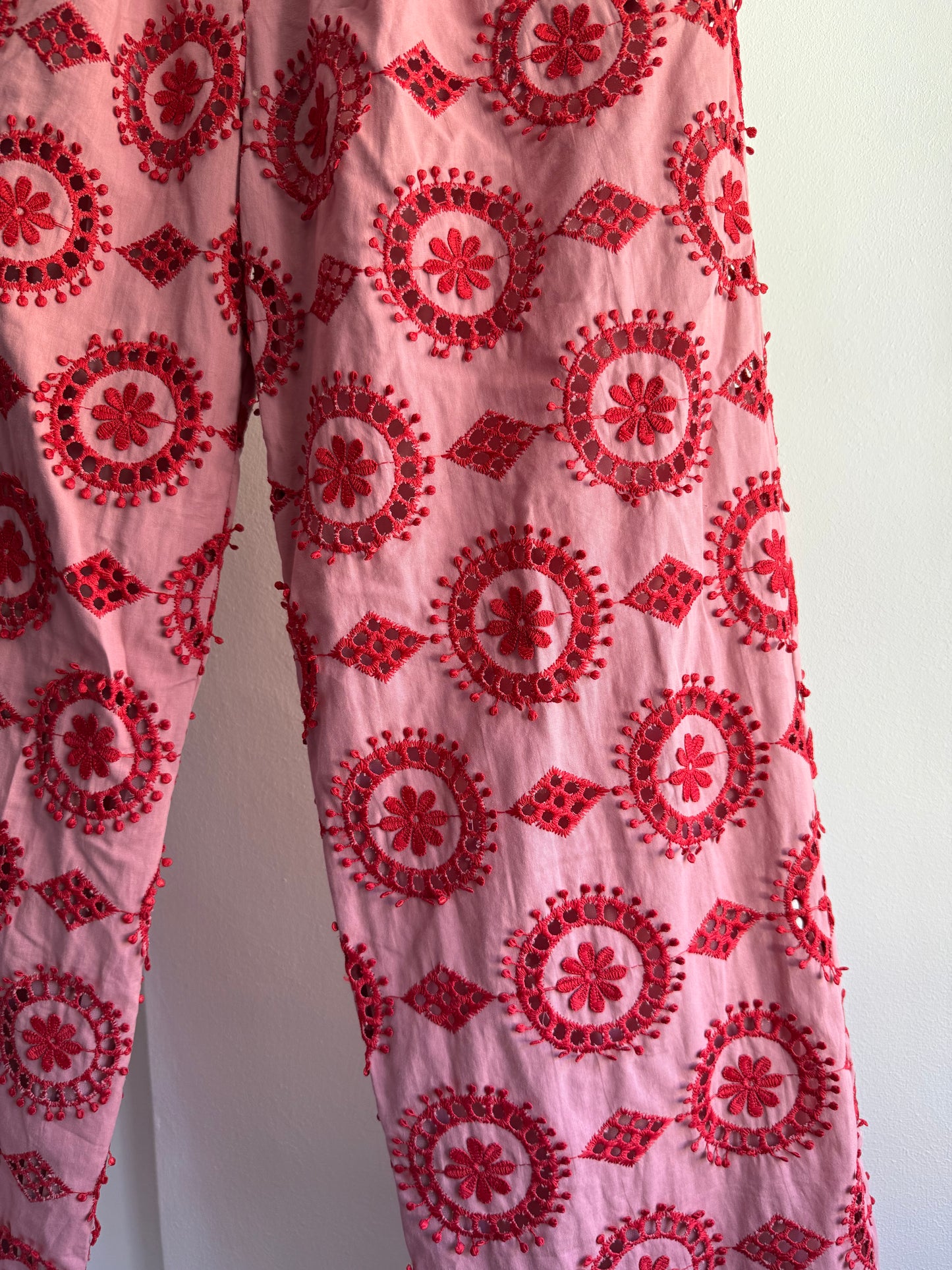 Hofmann Copenhagen Pink Trousers with Red Embroidery
