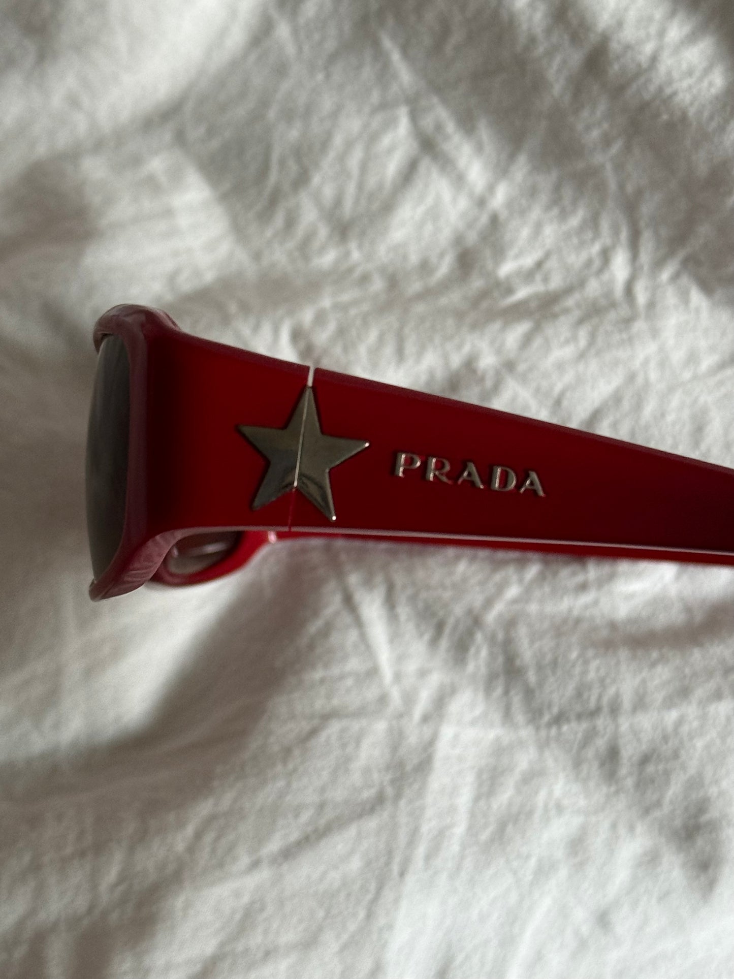 Vintage Rare Red Prada Sunglasses with Stars