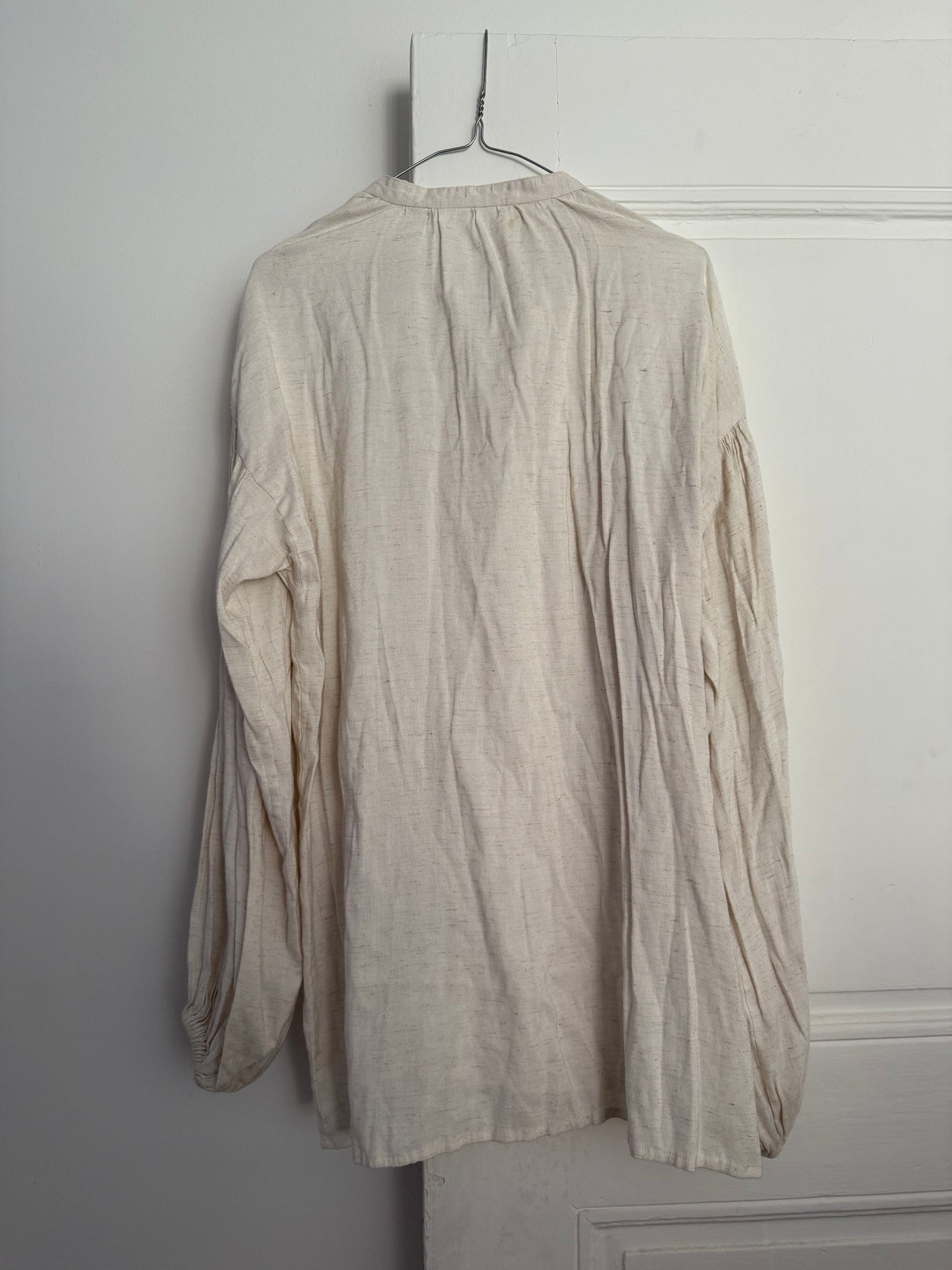Vintage Ivory Sailor Lace-Up Linen Tunic Blouse/Dress